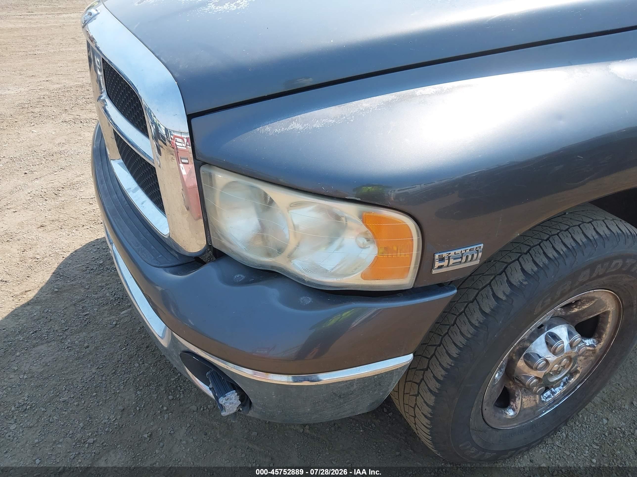2003 Dodge Ram 2500 Slt/laramie/st Gray vin: 3D7KA28D03G835353