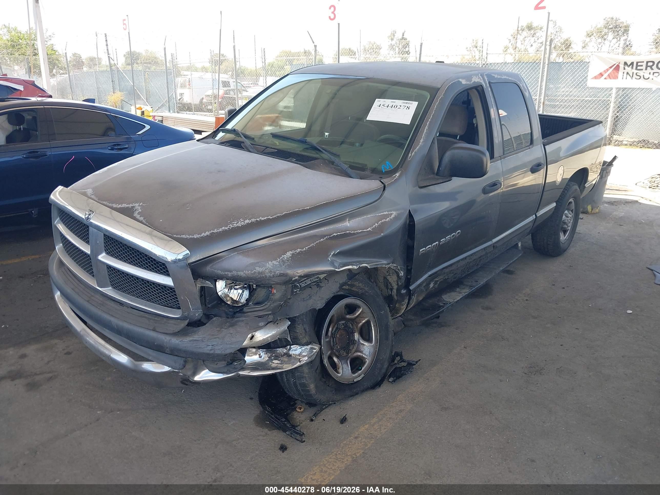 2003 Dodge Ram 2500 Slt/laramie/st Gray vin: 3D7KA28D33G753732