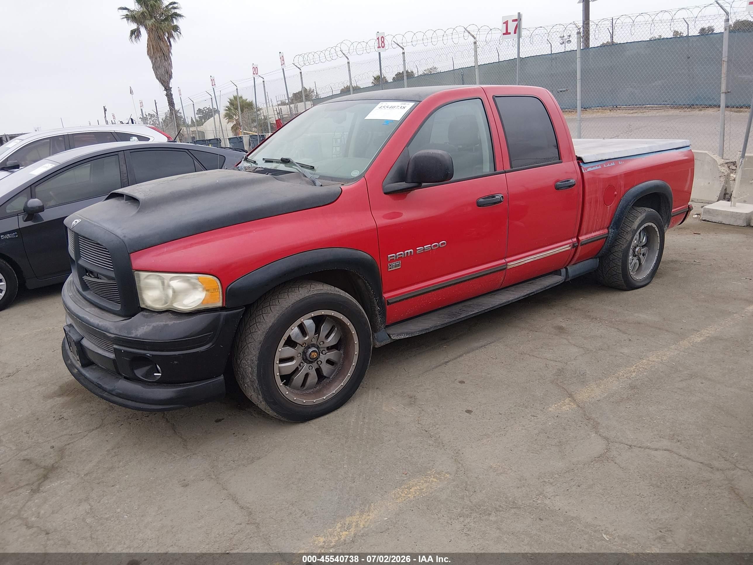 2003 Dodge Ram 2500 Slt/laramie/st Red vin: 3D7KA28D33G777965
