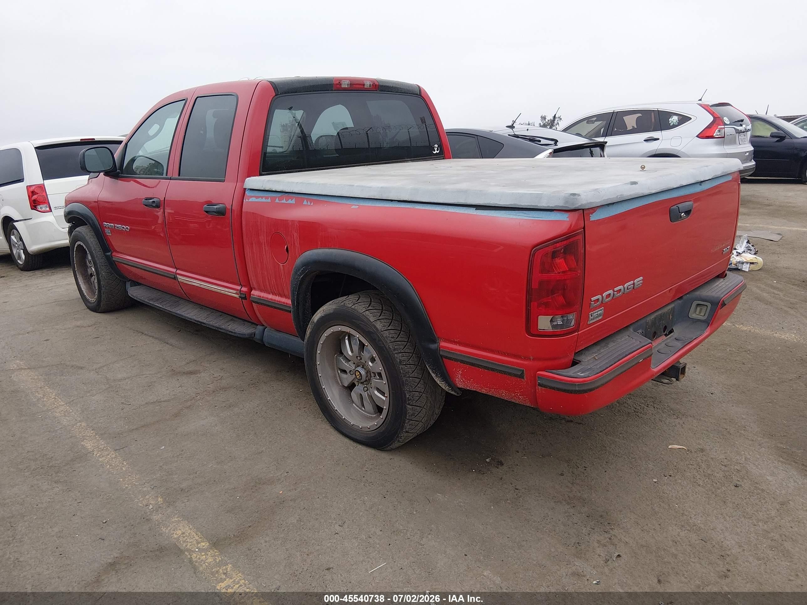 2003 Dodge Ram 2500 Slt/laramie/st Red vin: 3D7KA28D33G777965