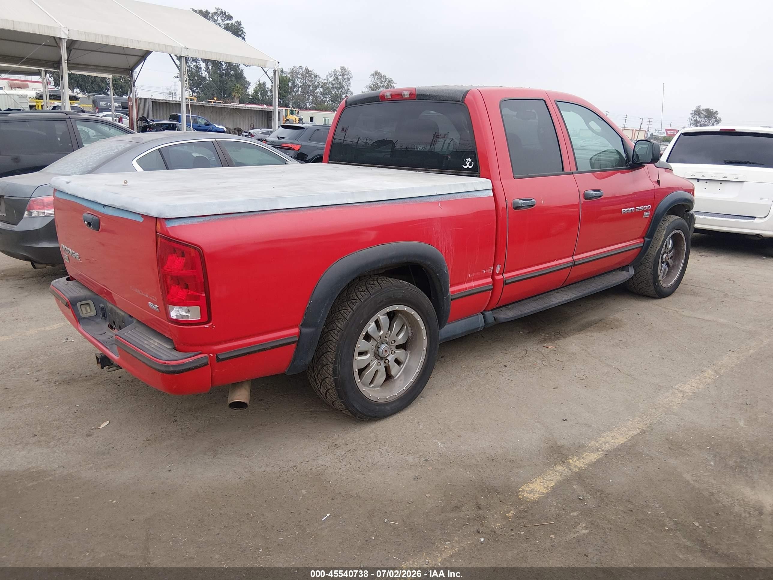 2003 Dodge Ram 2500 Slt/laramie/st Red vin: 3D7KA28D33G777965