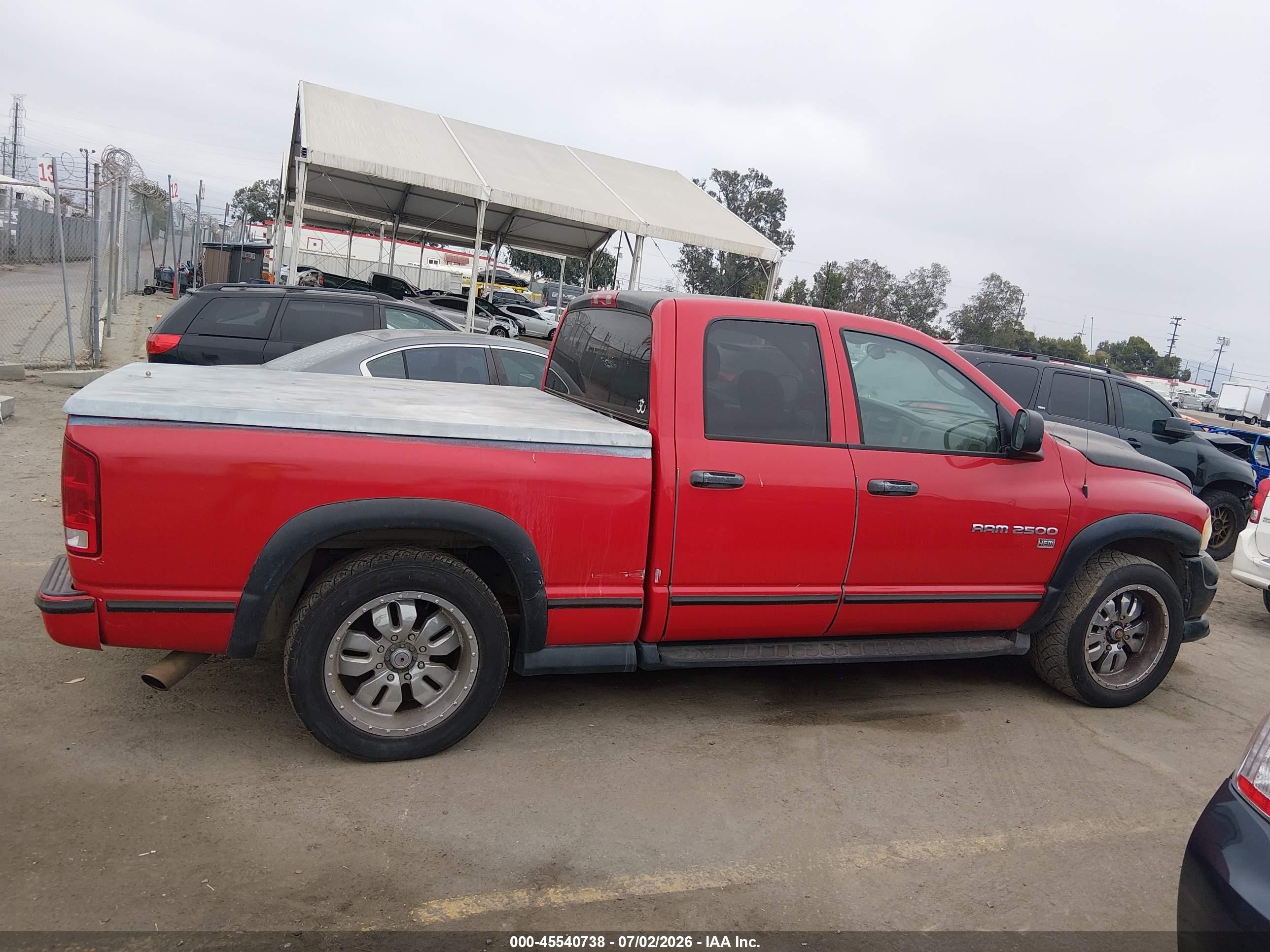 2003 Dodge Ram 2500 Slt/laramie/st Red vin: 3D7KA28D33G777965