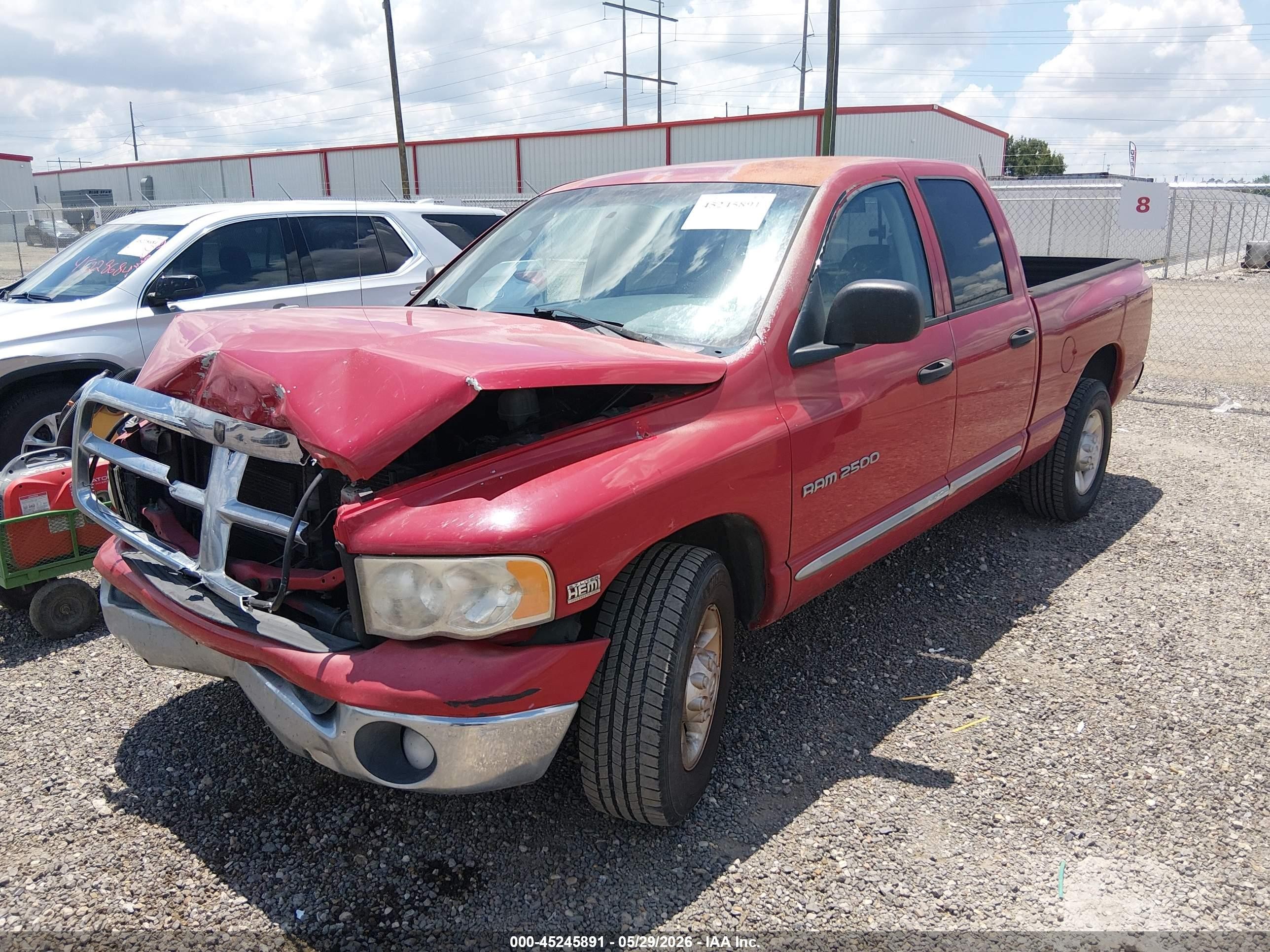 2004 Dodge Ram 2500 Slt/laramie Red vin: 3D7KA28D34G176461