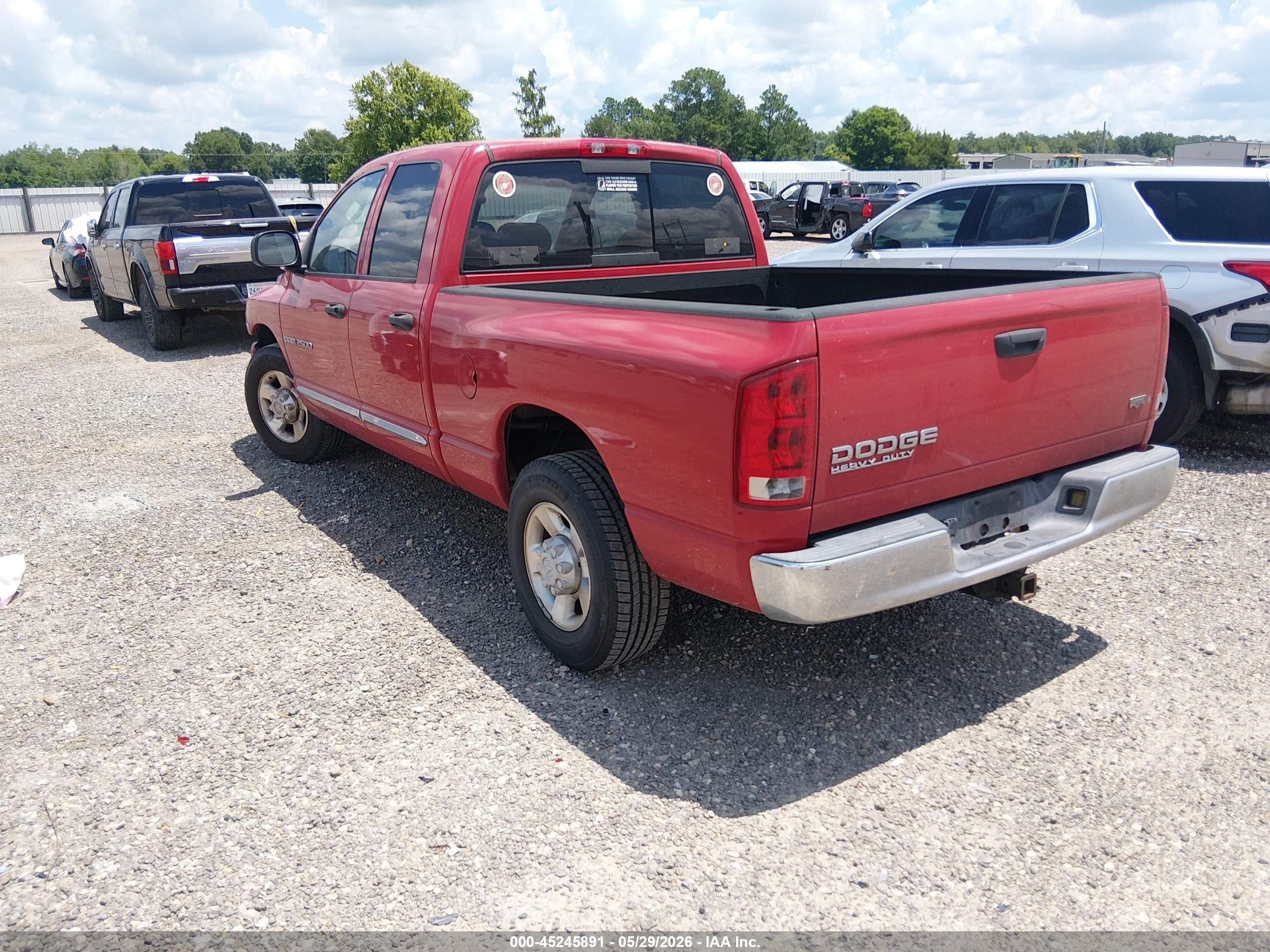 2004 Dodge Ram 2500 Slt/laramie Red vin: 3D7KA28D34G176461