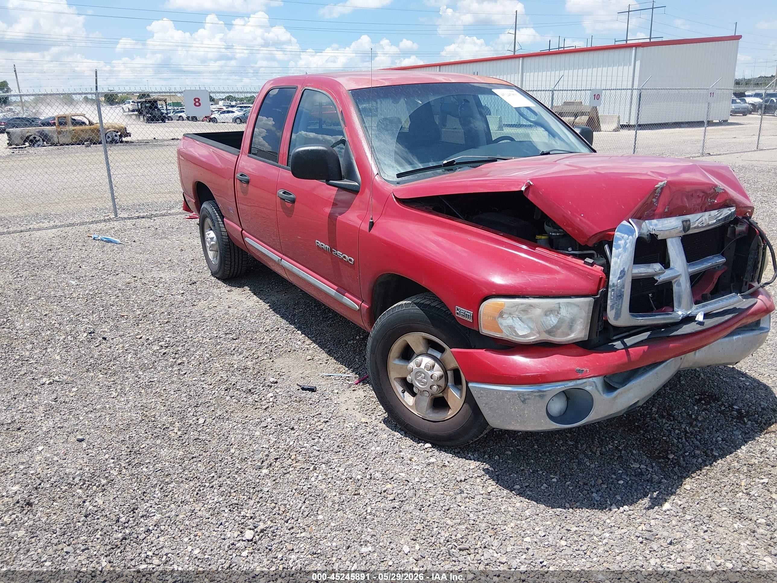 2004 Dodge Ram 2500 Slt/laramie Red vin: 3D7KA28D34G176461