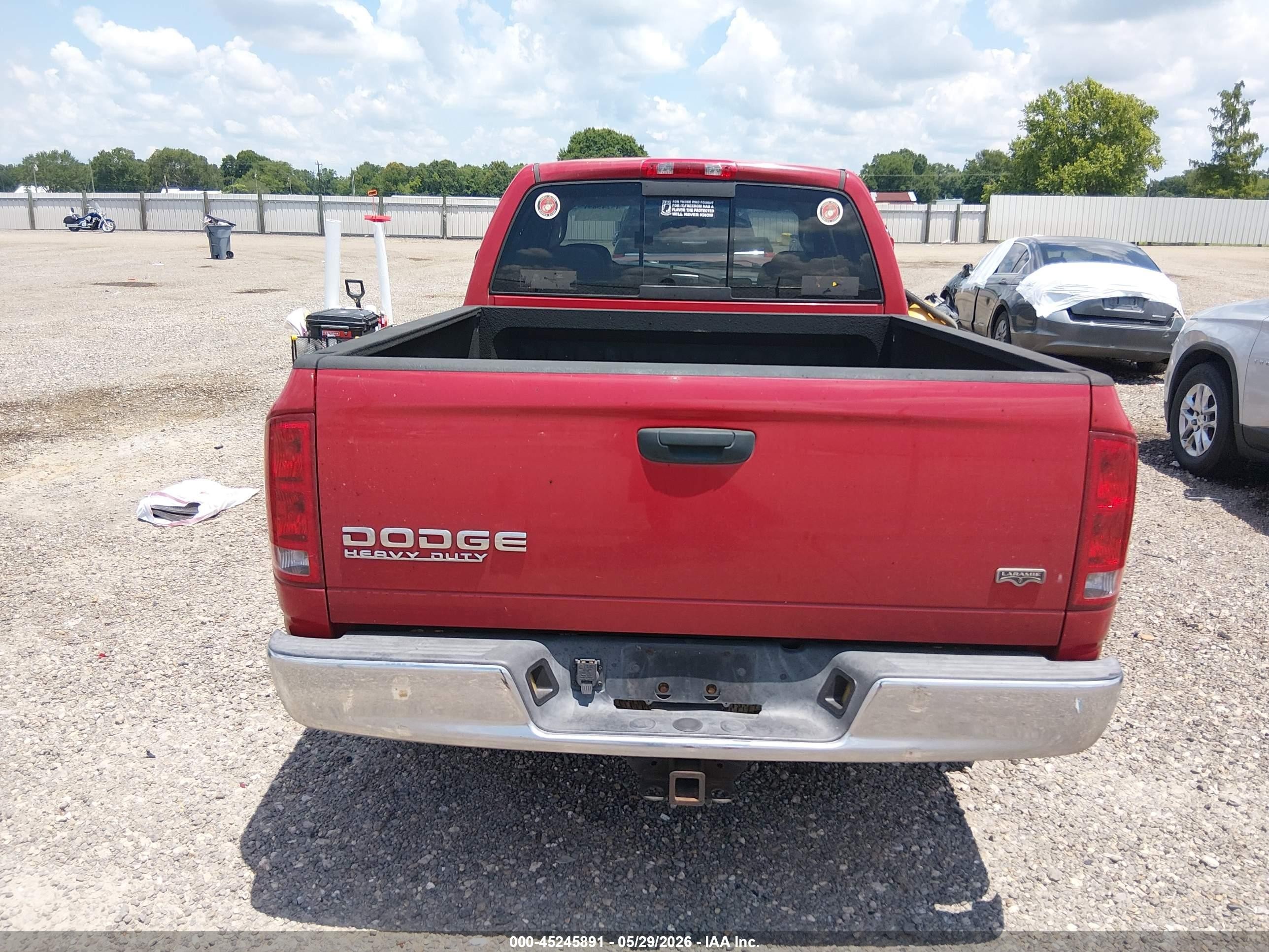 2004 Dodge Ram 2500 Slt/laramie Red vin: 3D7KA28D34G176461
