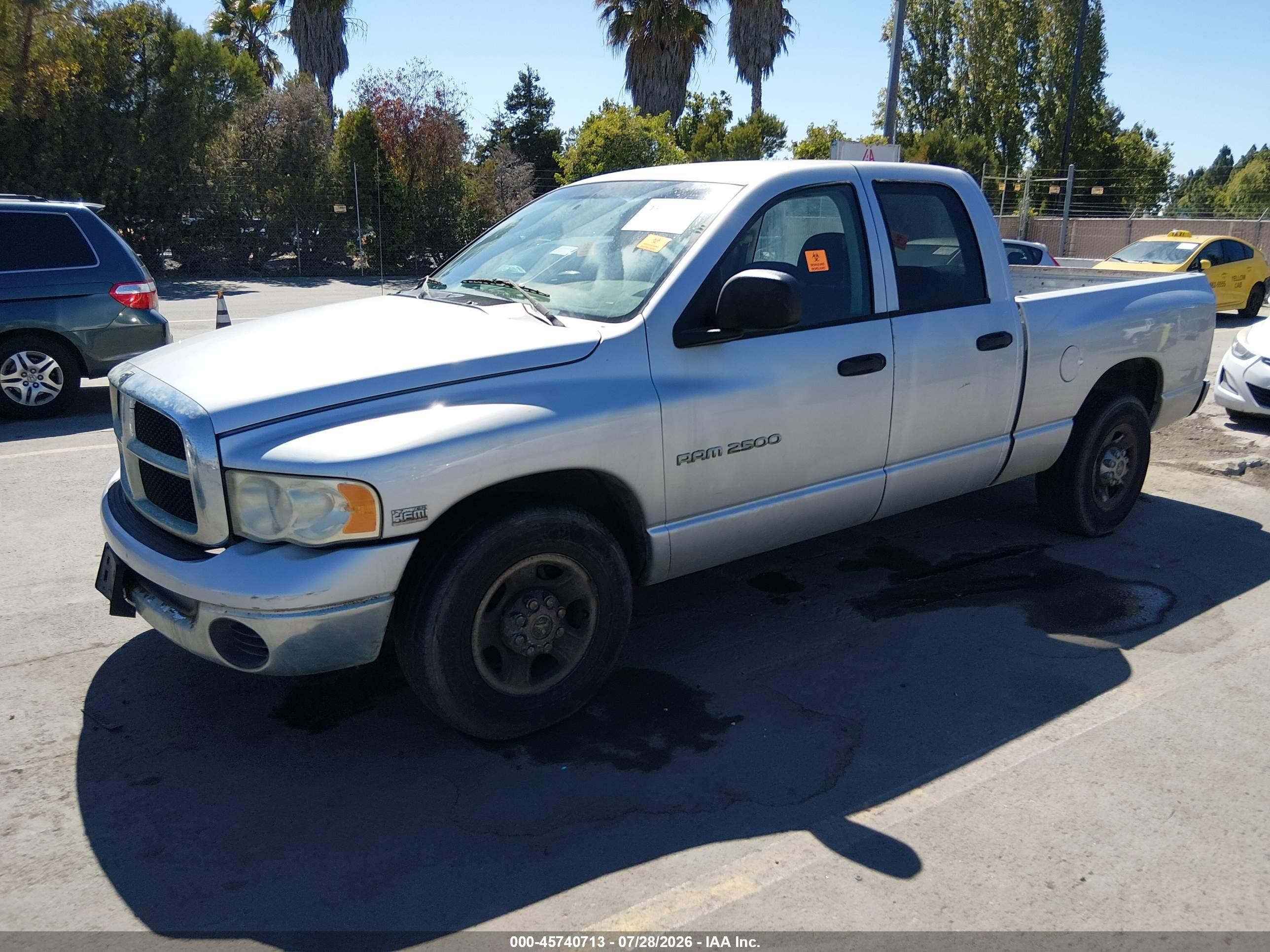 2003 Dodge Ram 2500 Slt/laramie/st Silver vin: 3D7KA28D63G825734