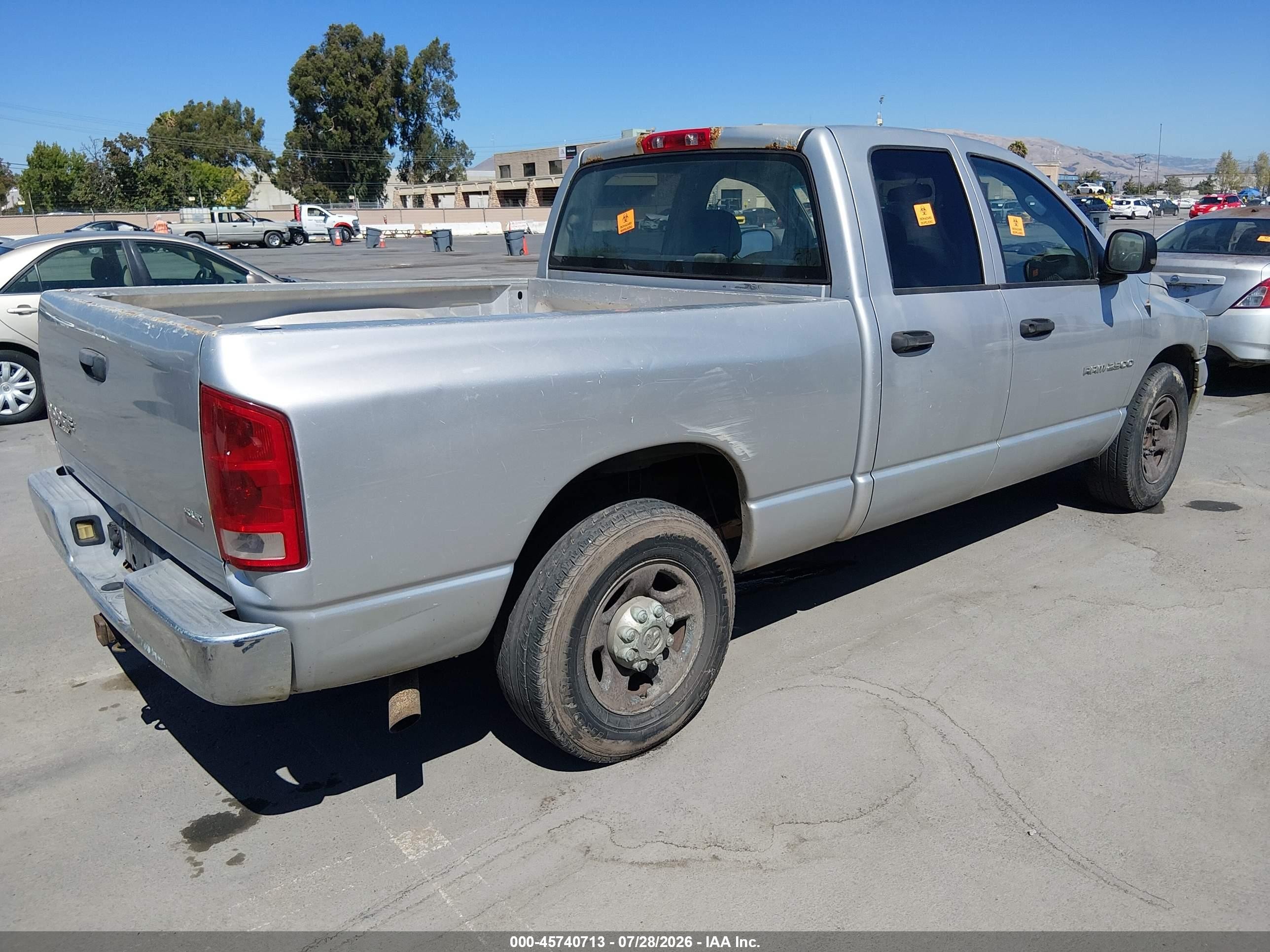 2003 Dodge Ram 2500 Slt/laramie/st Silver vin: 3D7KA28D63G825734