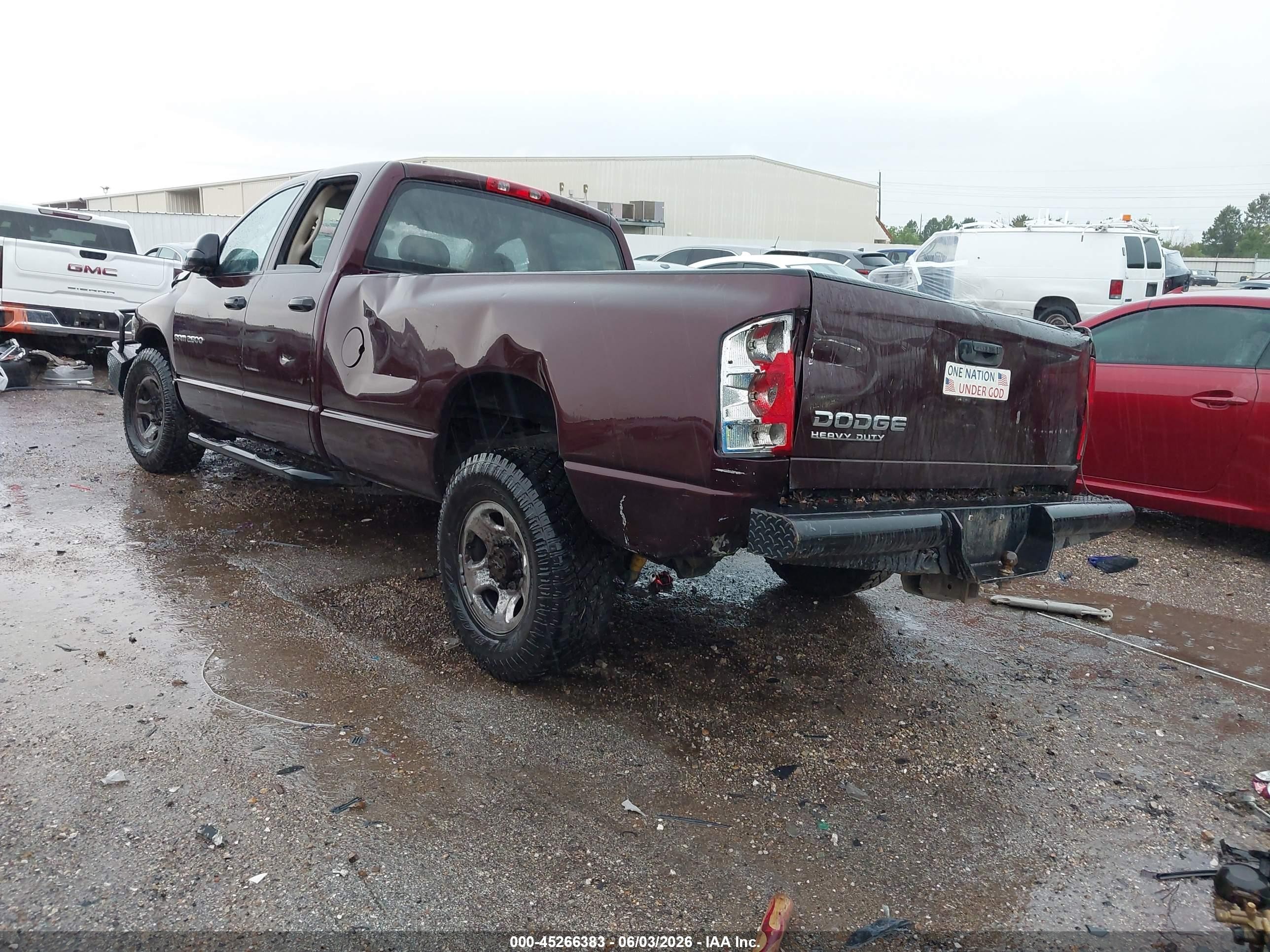 2004 Dodge Ram 2500 St Темно-бордовый vin: 3D7KA28D84G174835
