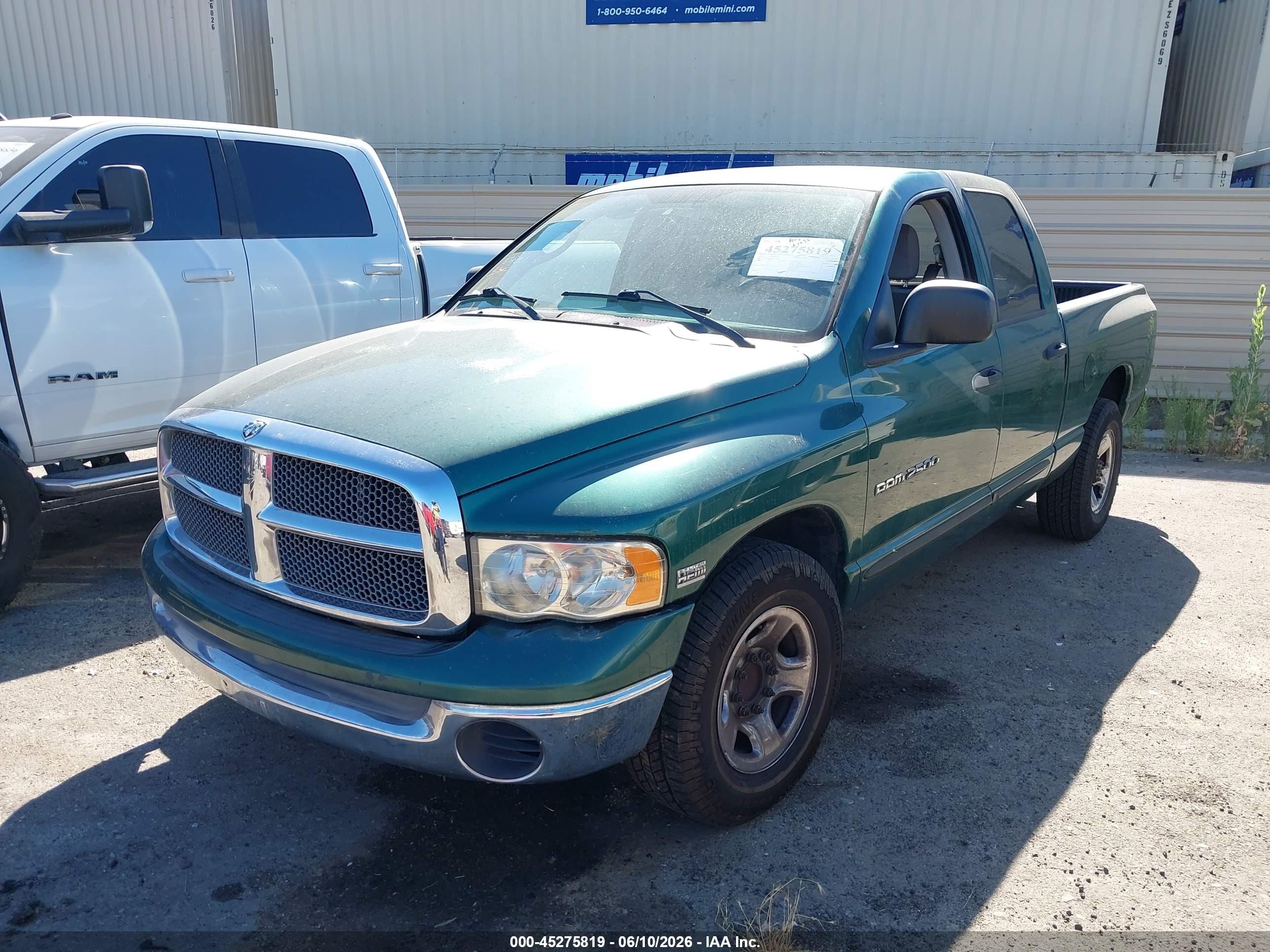 2003 Dodge Ram 2500 Slt/laramie/st Зеленый vin: 3D7KA28DX3G797050