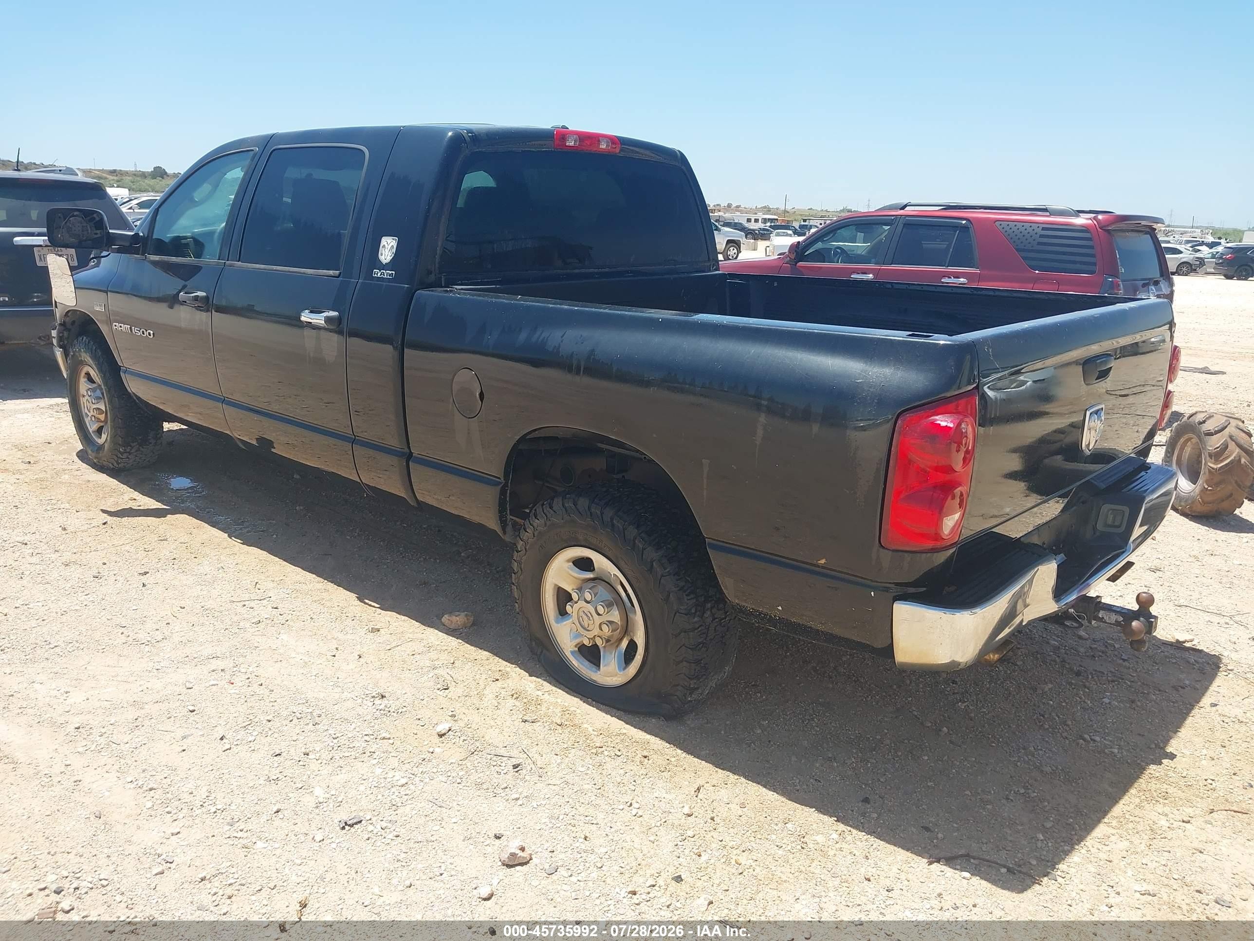 2007 Dodge Ram 1500 Slt Black vin: 3D7KR19D97G853390
