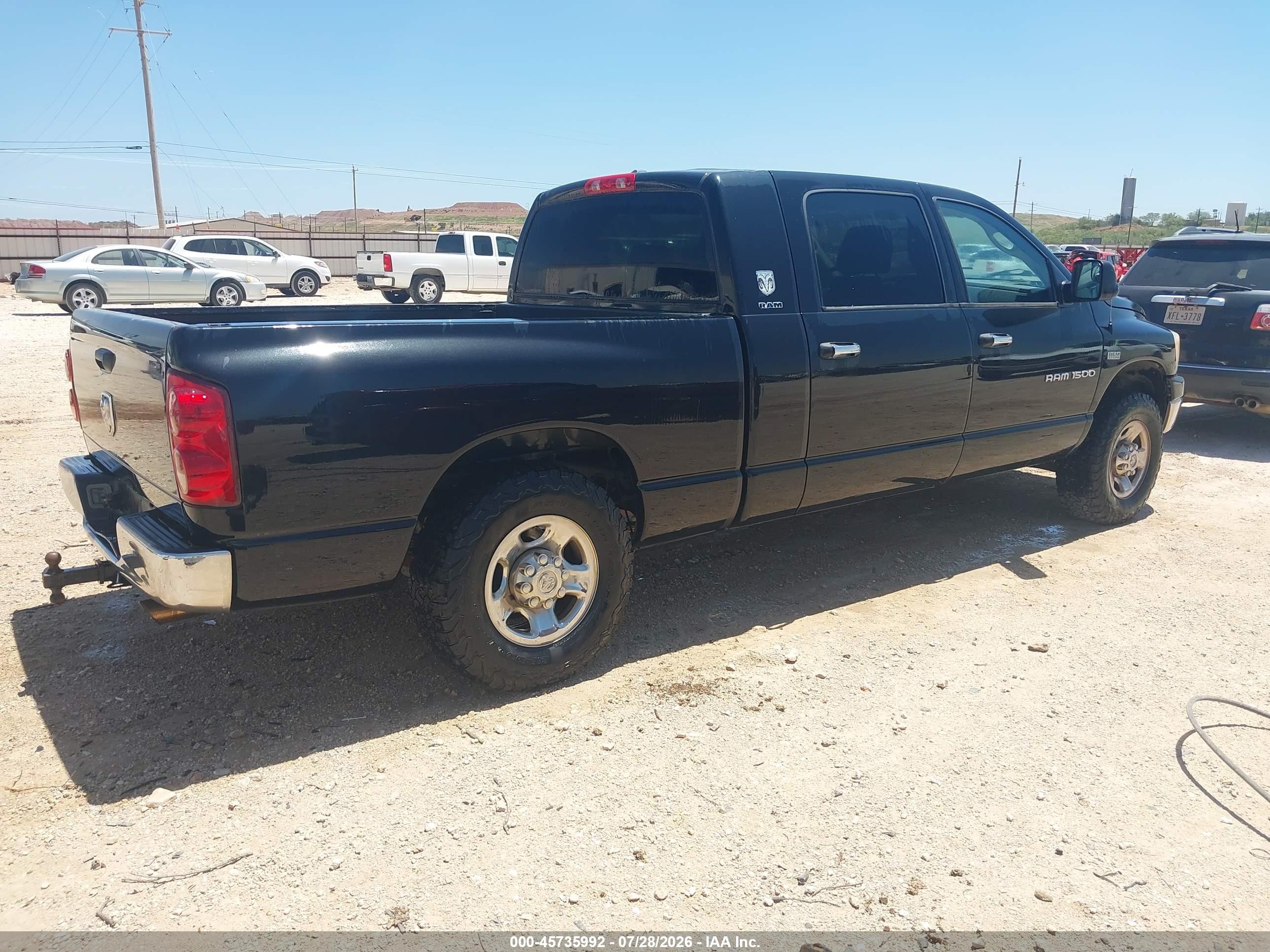 2007 Dodge Ram 1500 Slt Black vin: 3D7KR19D97G853390