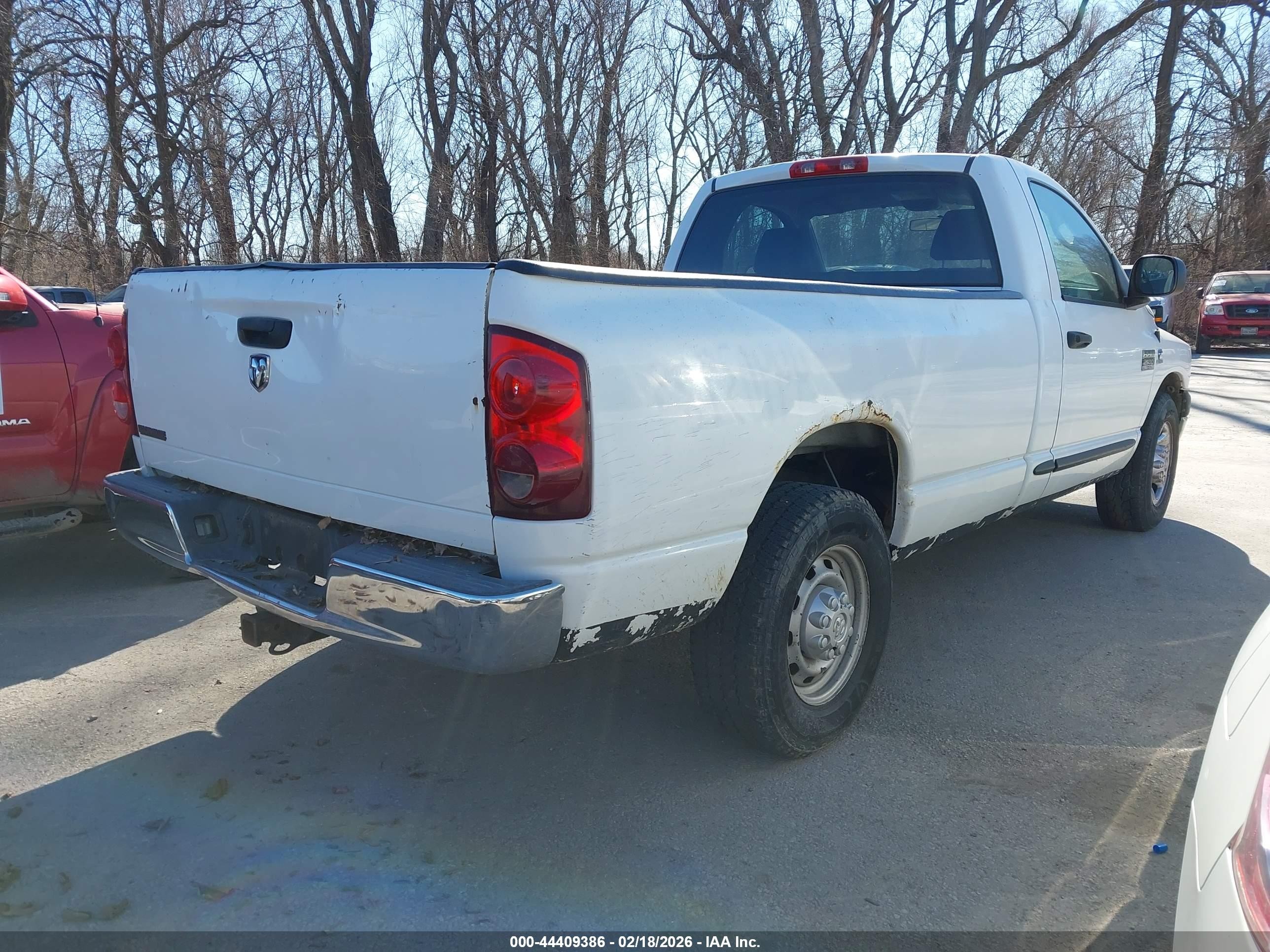 2007 Dodge Ram 2500 St White vin: 3D7KR26A37G833958