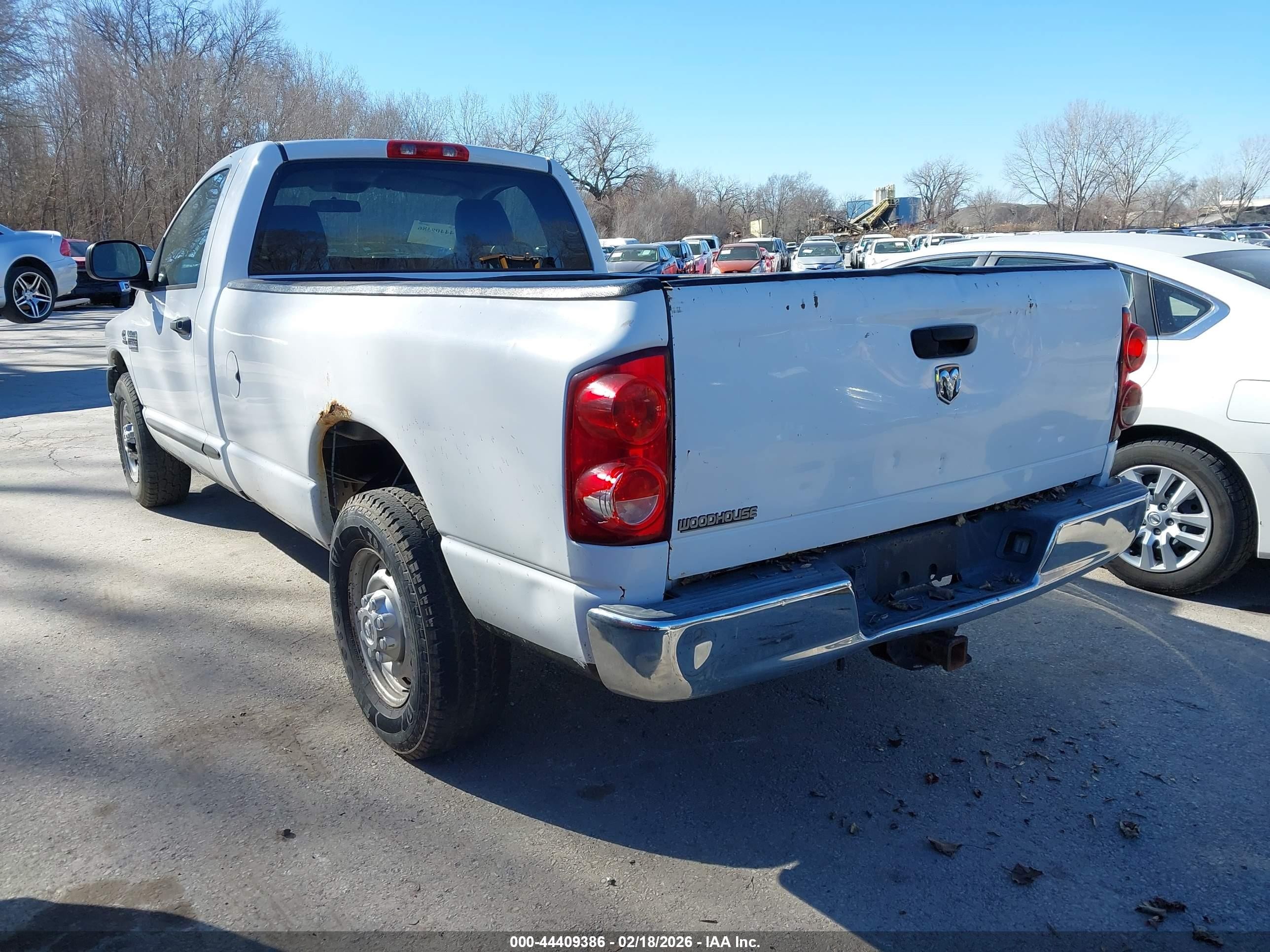 2007 Dodge Ram 2500 St White vin: 3D7KR26A37G833958