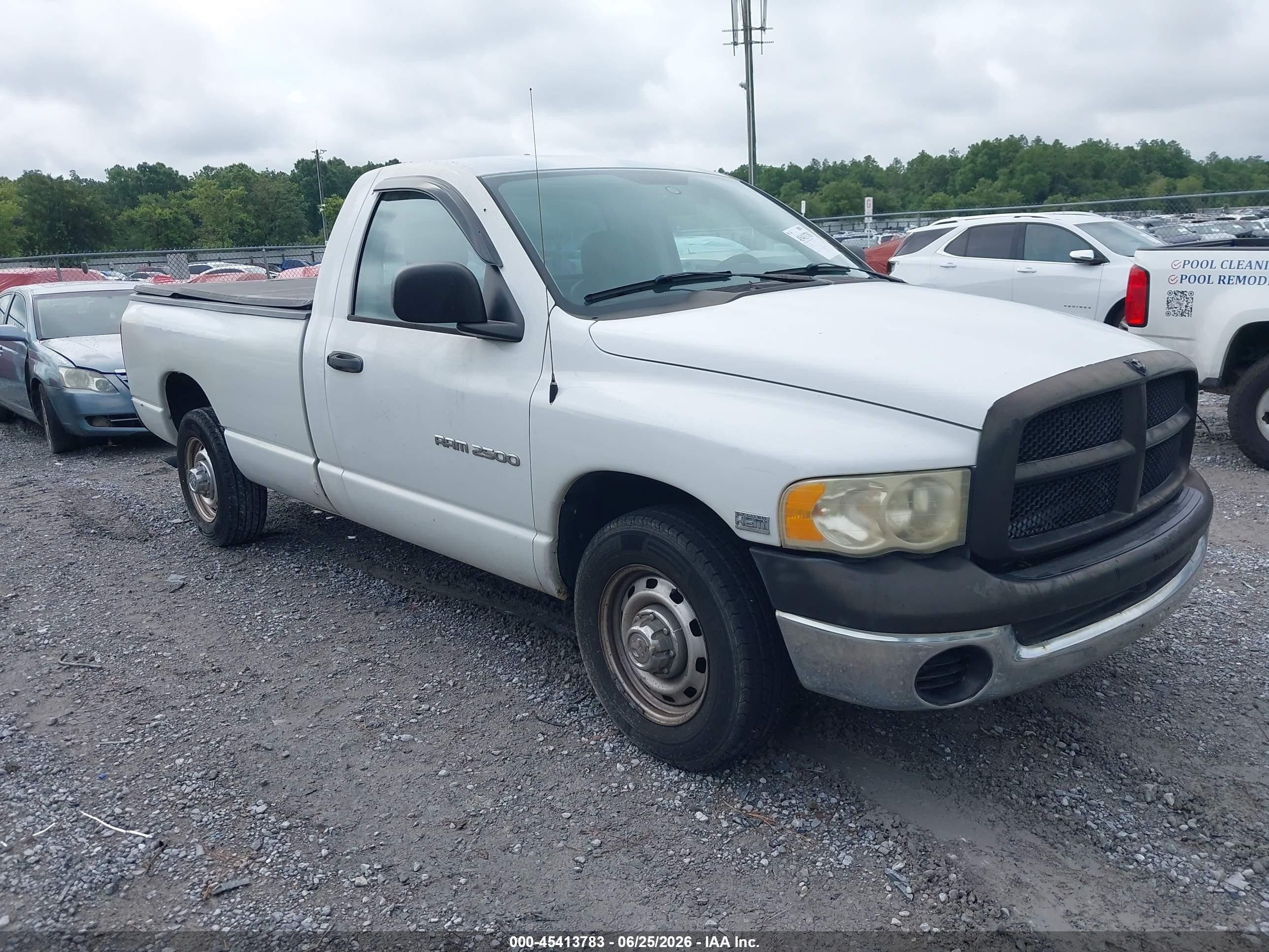 2005 Dodge Ram 2500 St White vin: 3D7KR26D15G832072