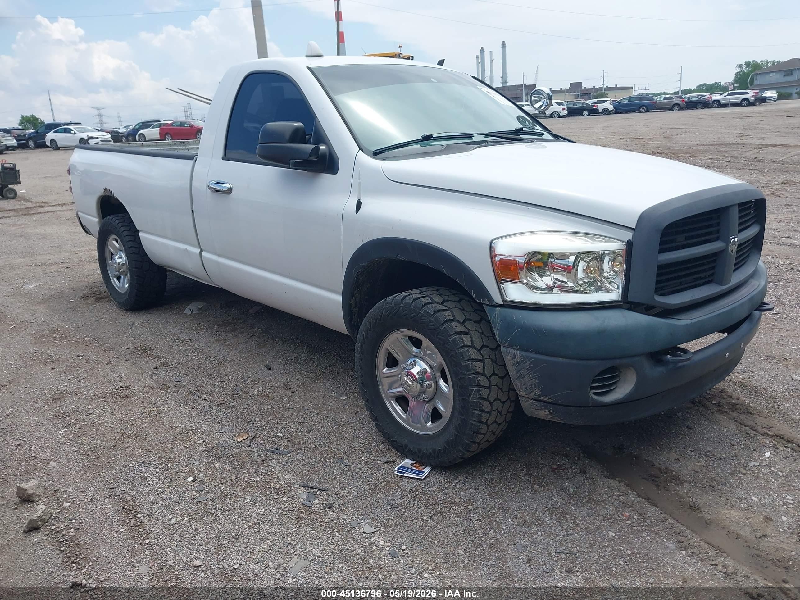 2008 Dodge Ram 2500 St/sxt White vin: 3D7KR26D18G220572