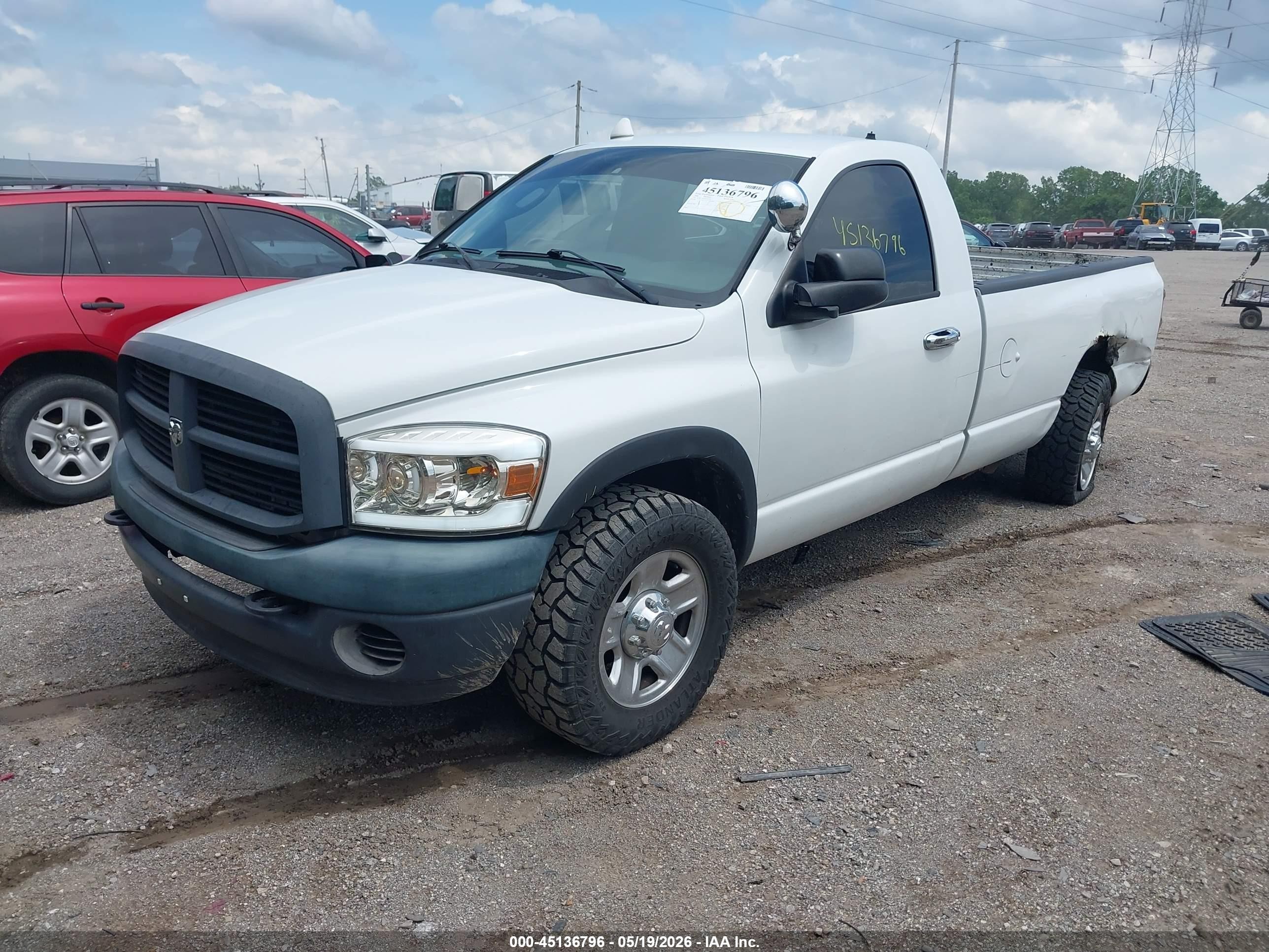 2008 Dodge Ram 2500 St/sxt White vin: 3D7KR26D18G220572