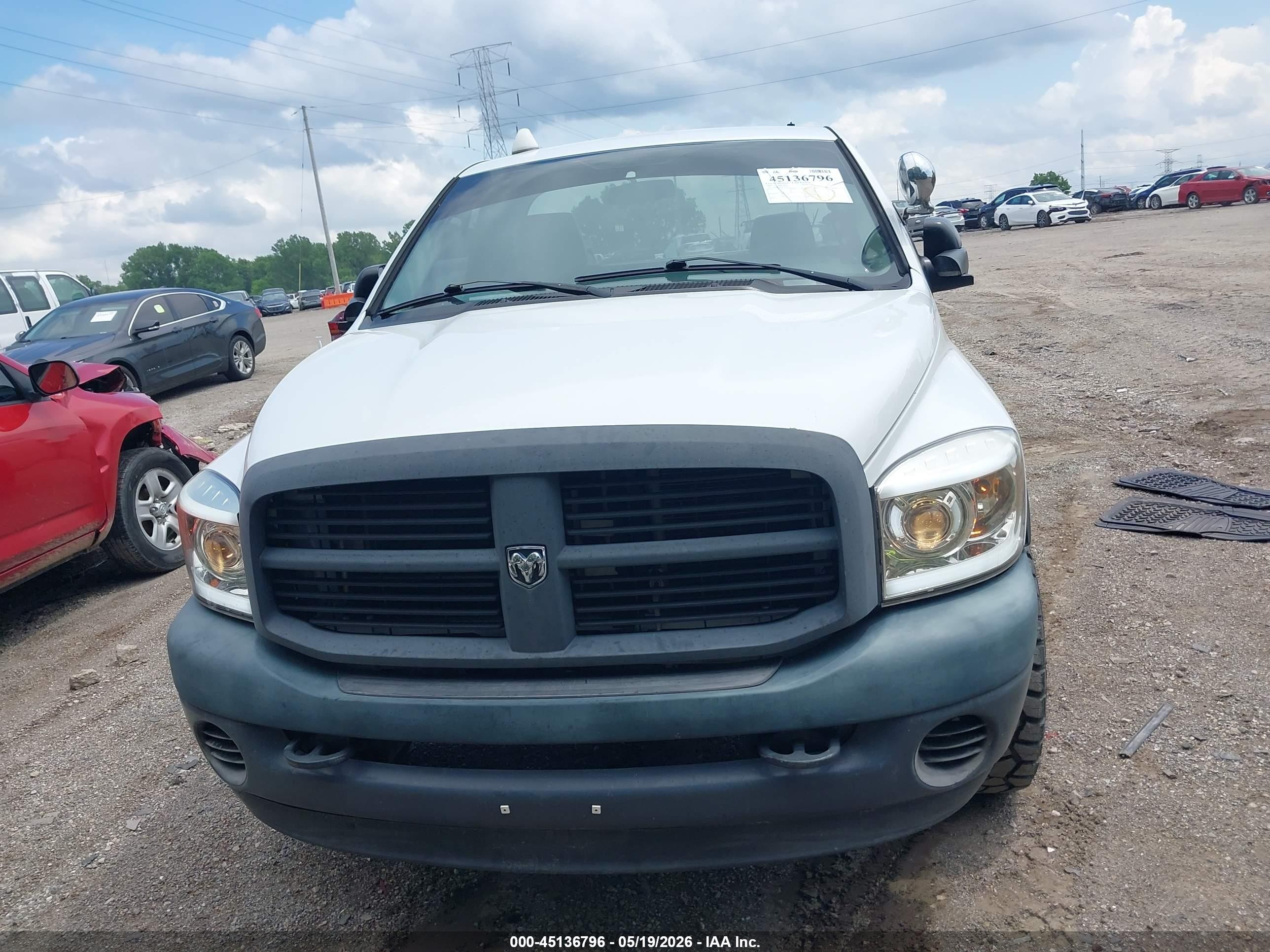 2008 Dodge Ram 2500 St/sxt White vin: 3D7KR26D18G220572
