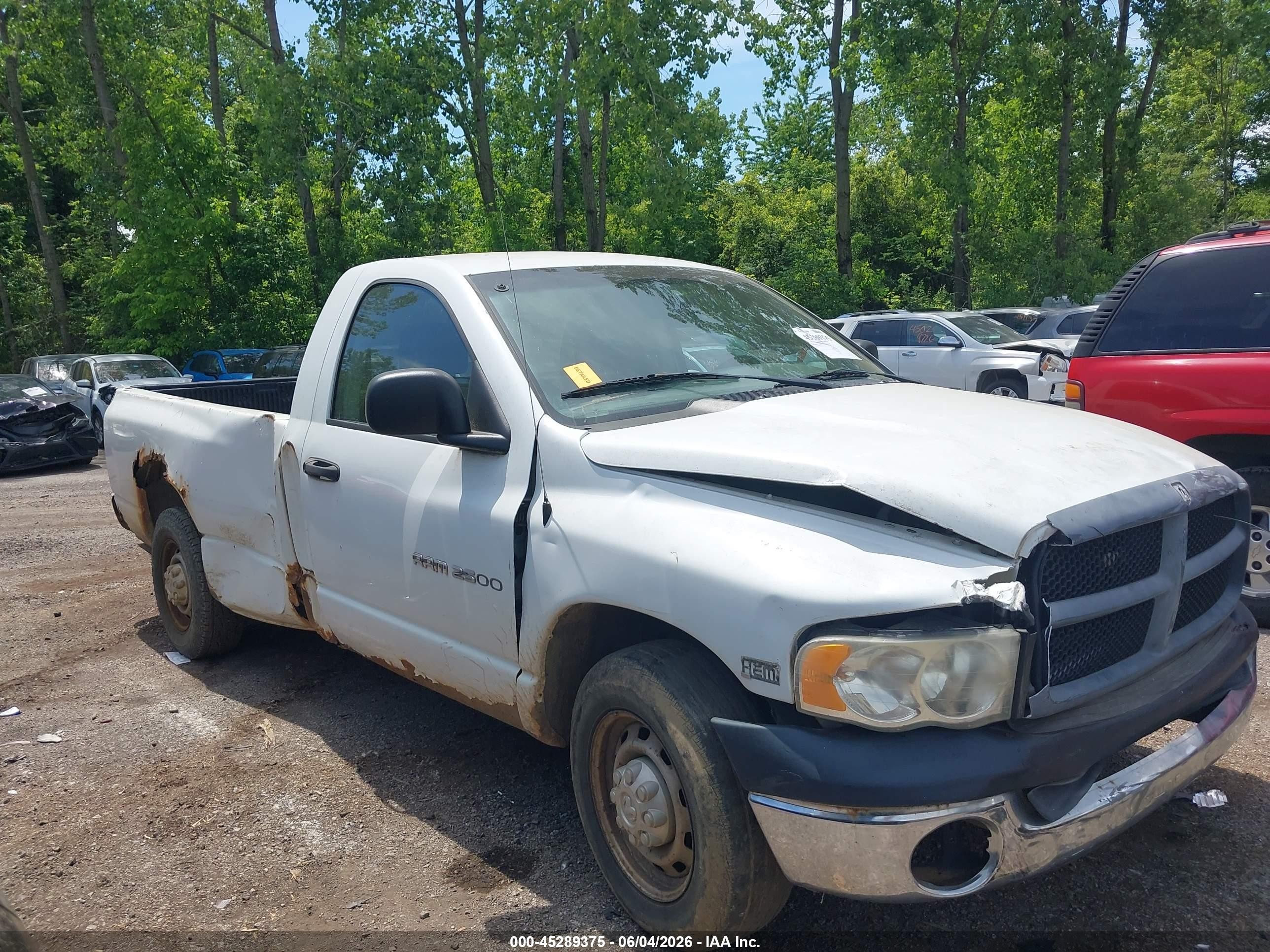 2005 Dodge Ram 2500 St Белый vin: 3D7KR26D65G863415