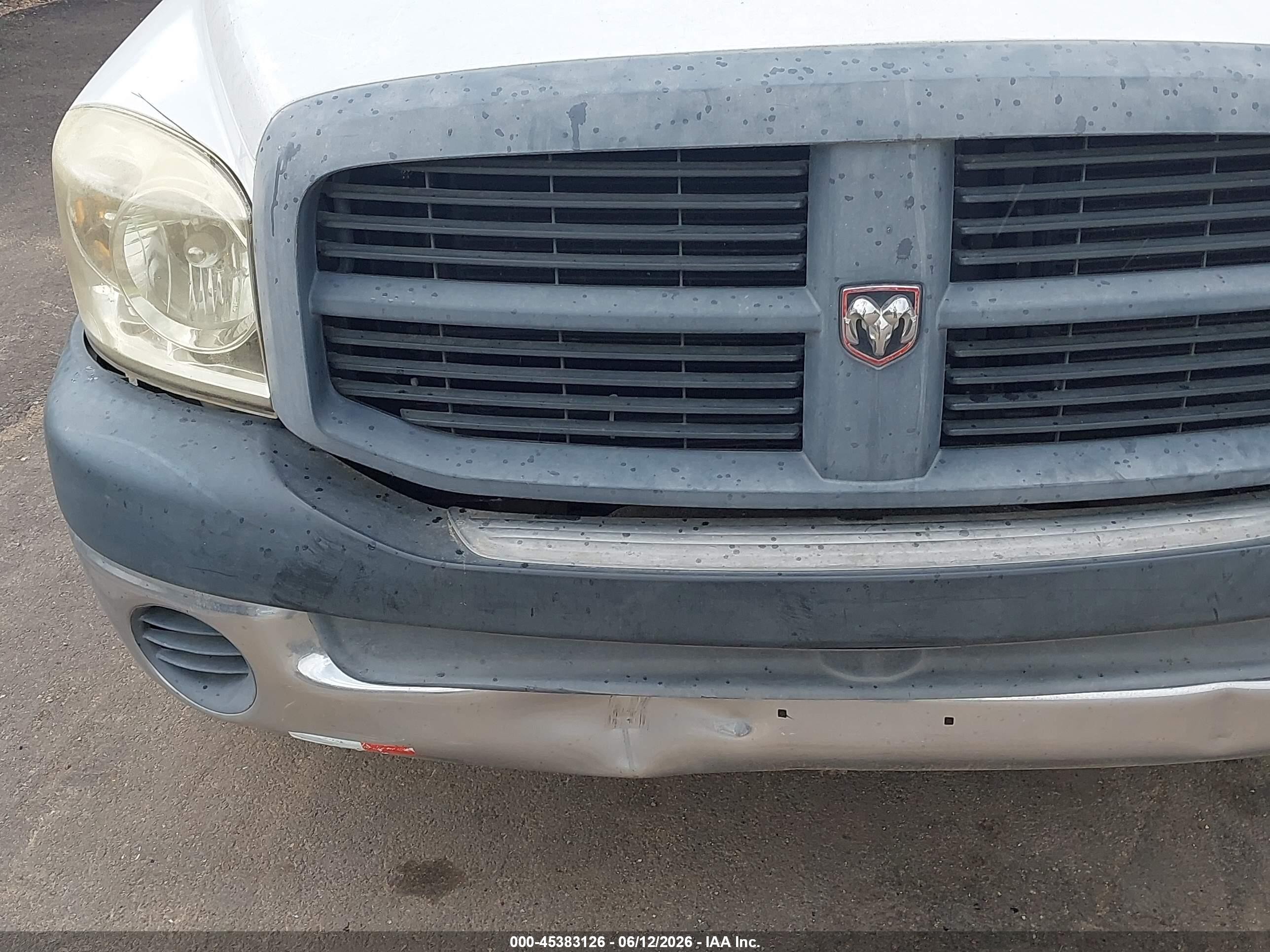 2006 Dodge Ram 2500 St/slt White vin: 3D7KR26DX6G181770