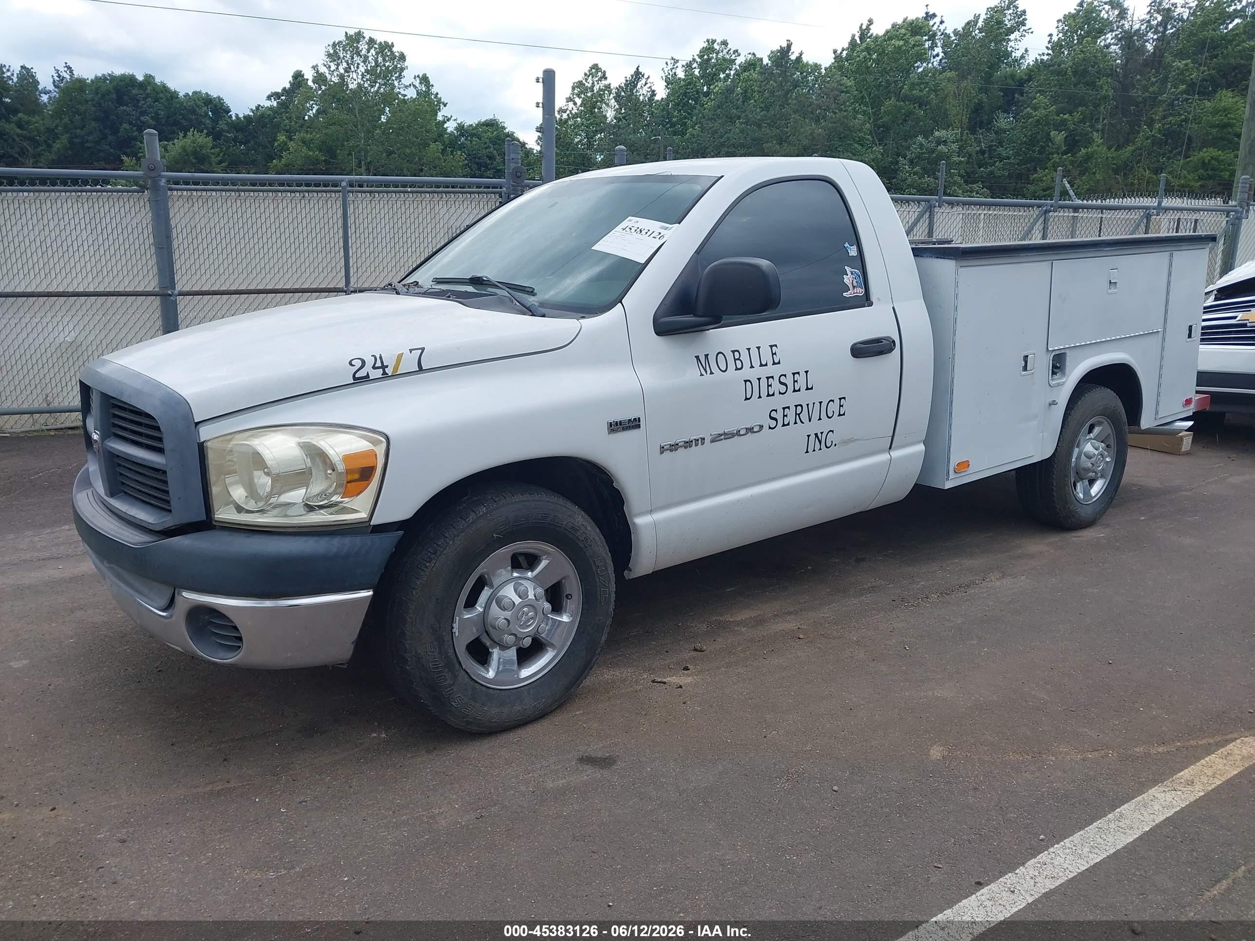 2006 Dodge Ram 2500 St/slt White vin: 3D7KR26DX6G181770