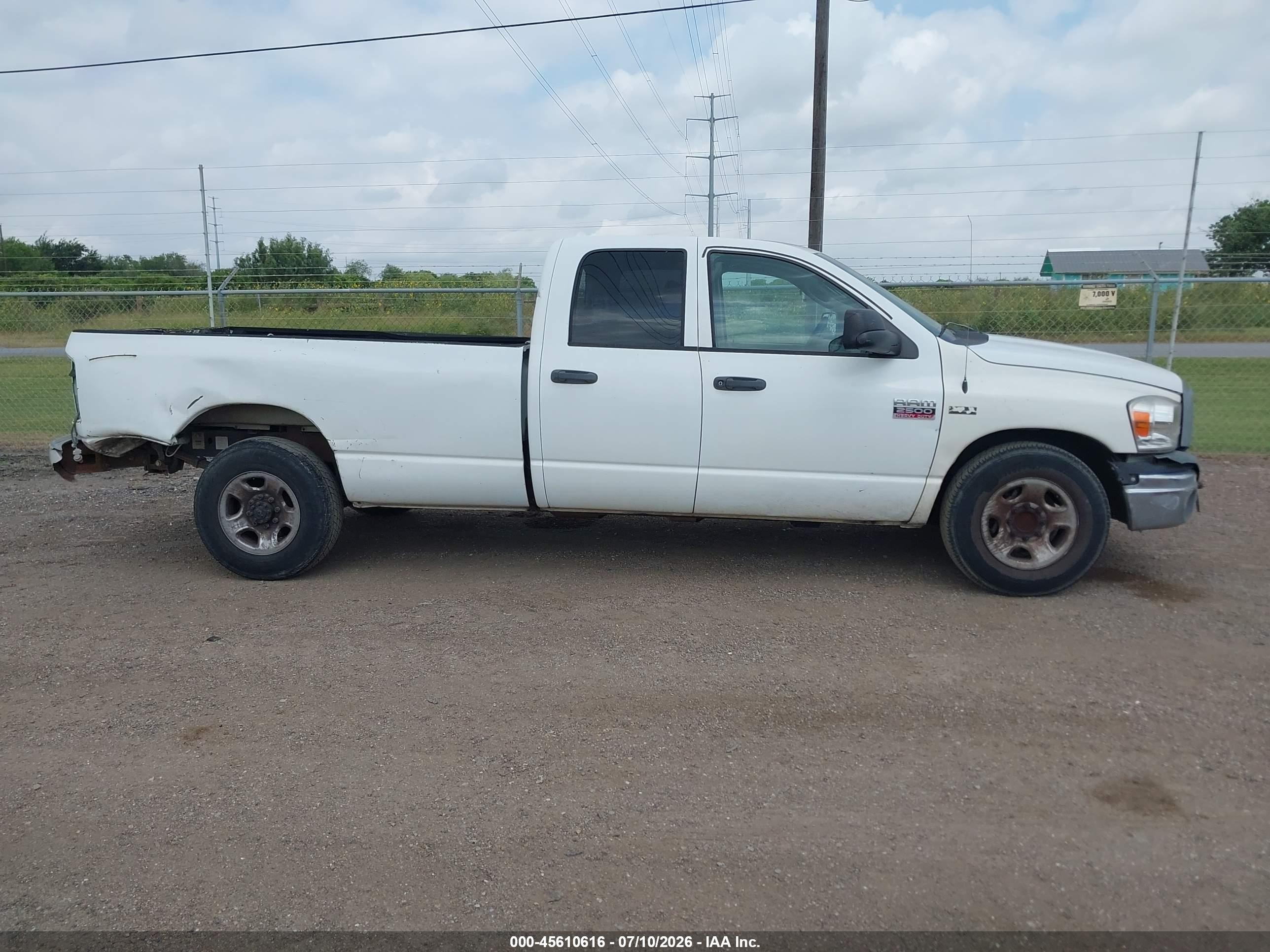 2007 Dodge Ram 2500 St White vin: 3D7KR28A67G803835