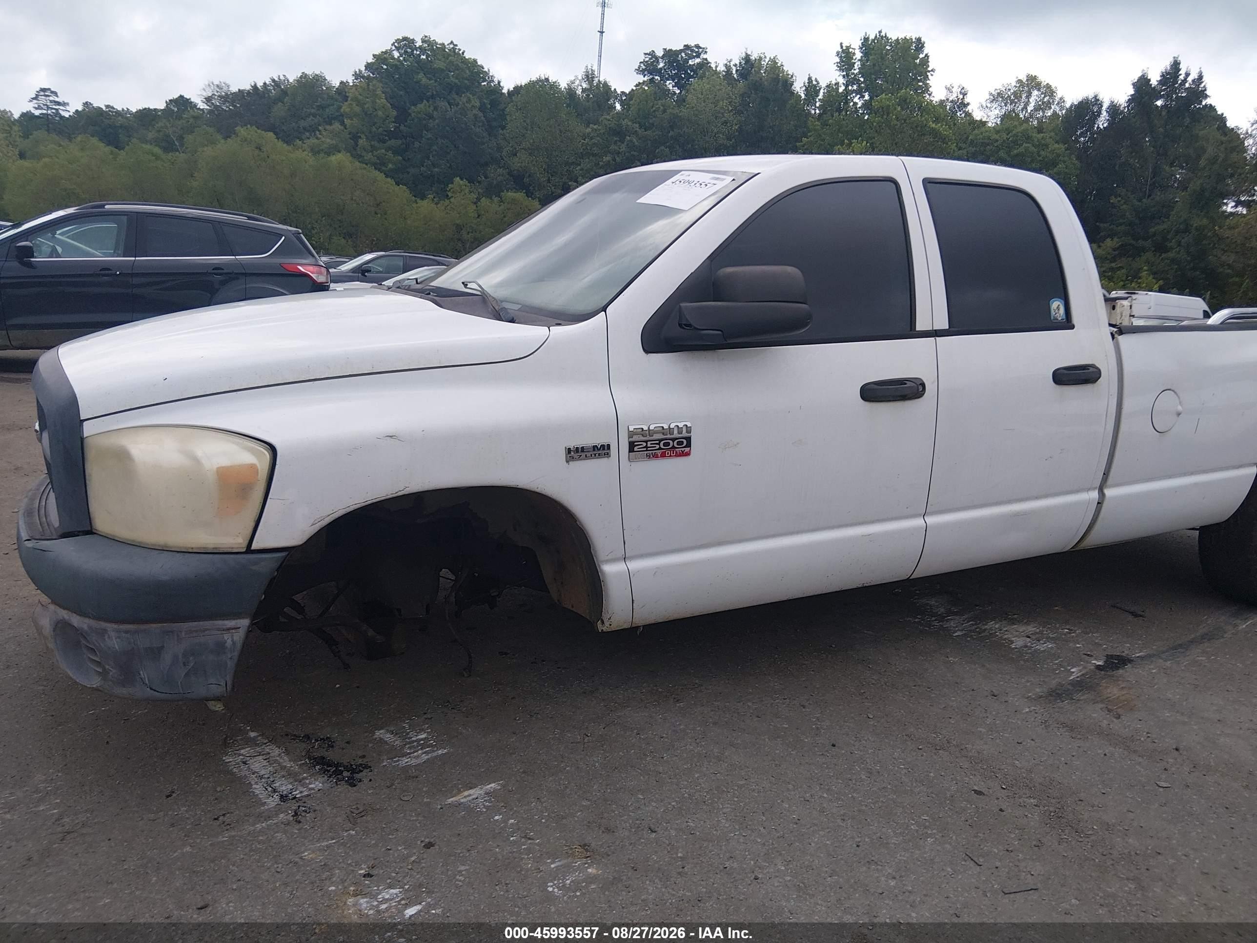 2008 Dodge Ram 2500 St/sxt White vin: 3D7KR28D98G159484