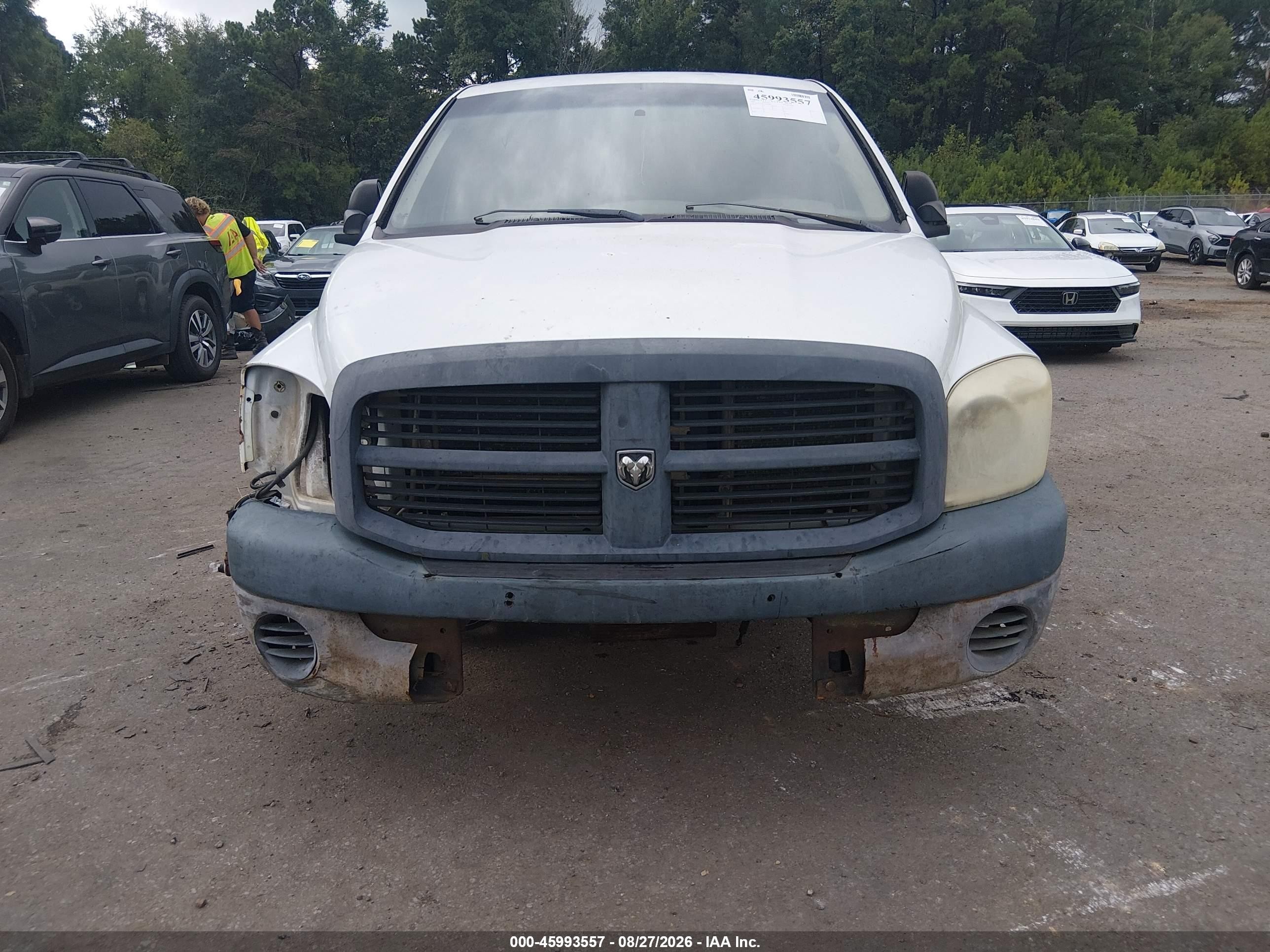2008 Dodge Ram 2500 St/sxt White vin: 3D7KR28D98G159484