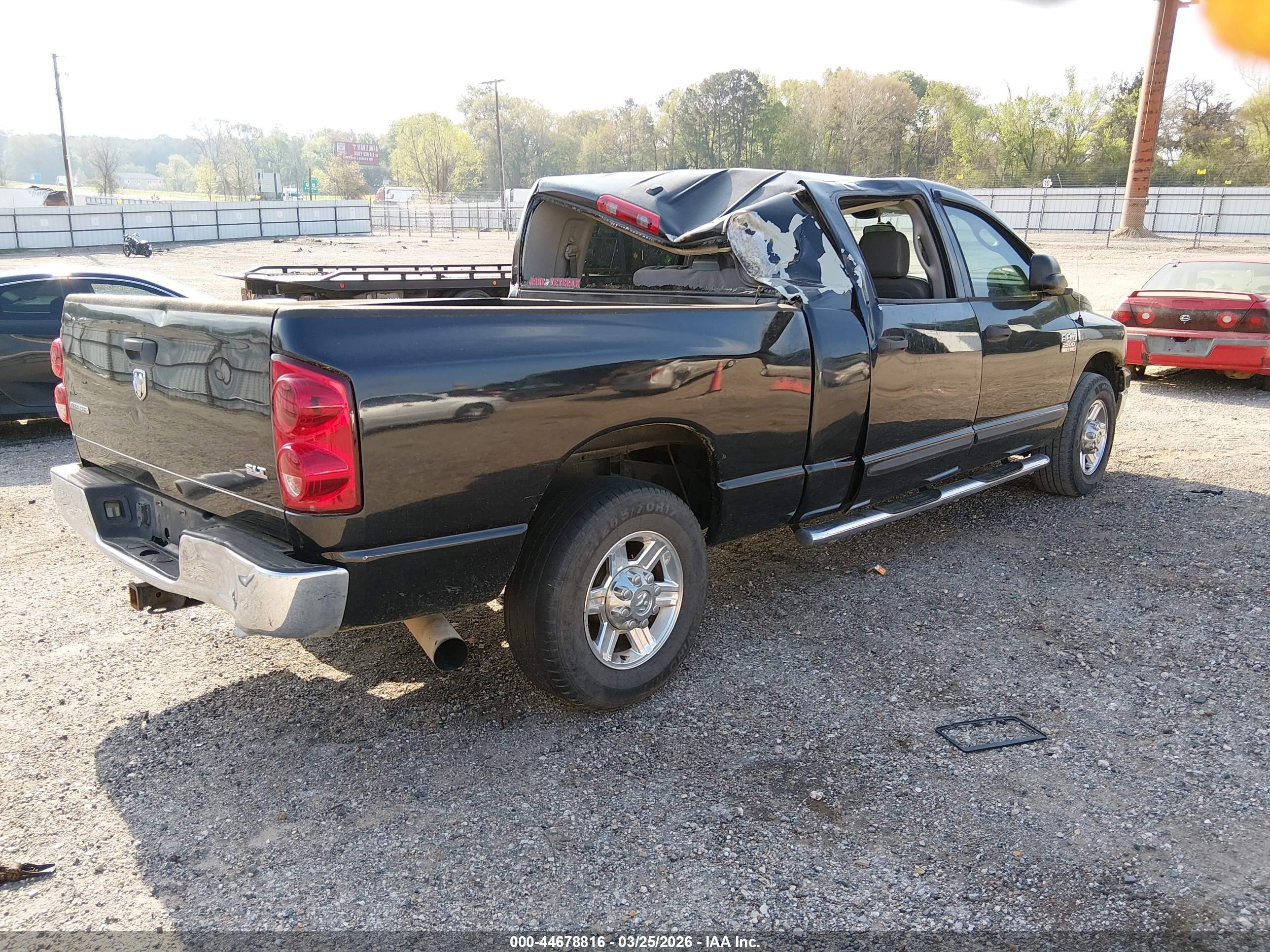 2007 Dodge Ram 2500 Slt Black vin: 3D7KR29A57G855360