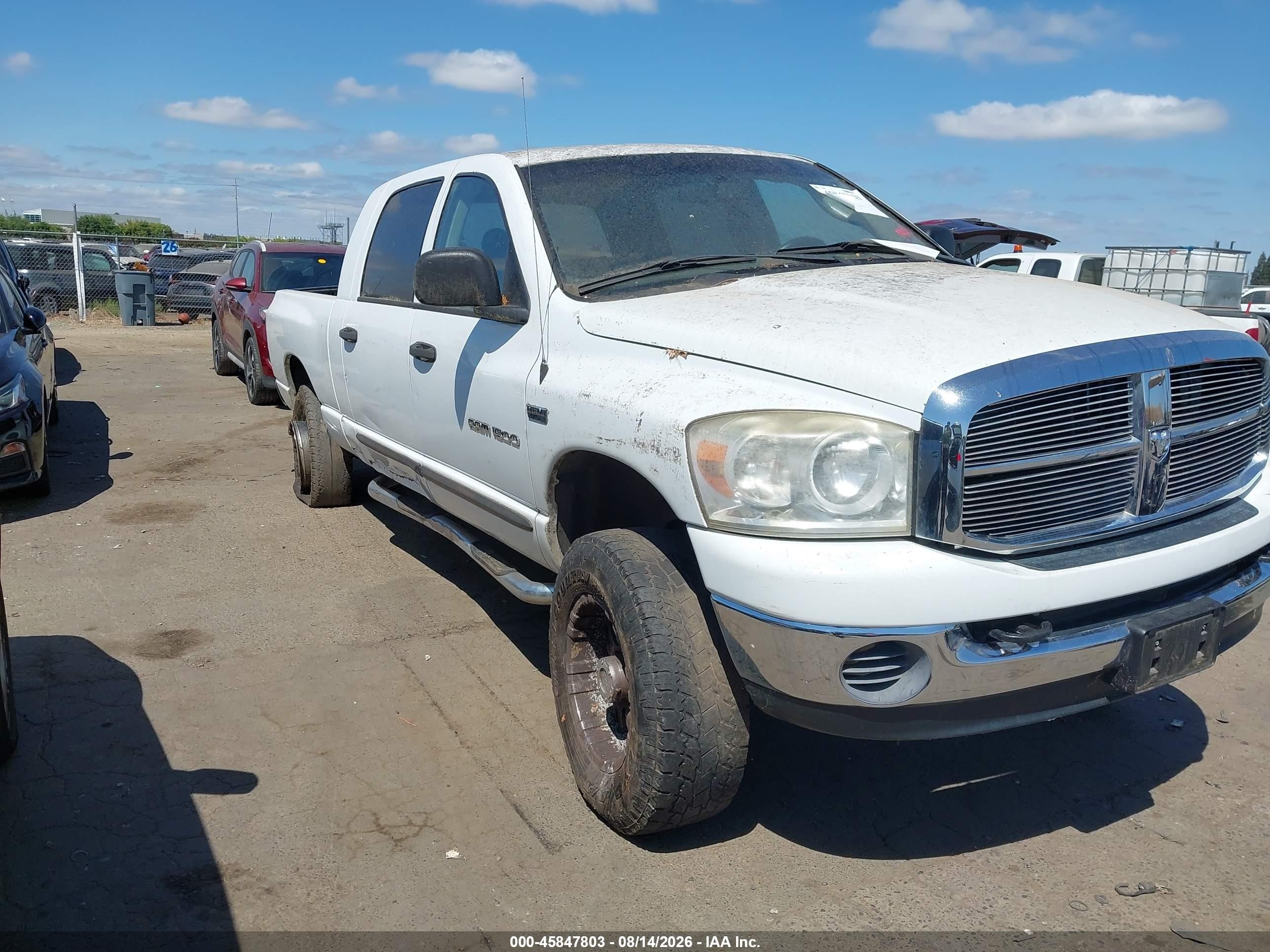 2007 Dodge Ram 1500 Slt White vin: 3D7KS19D57G853634
