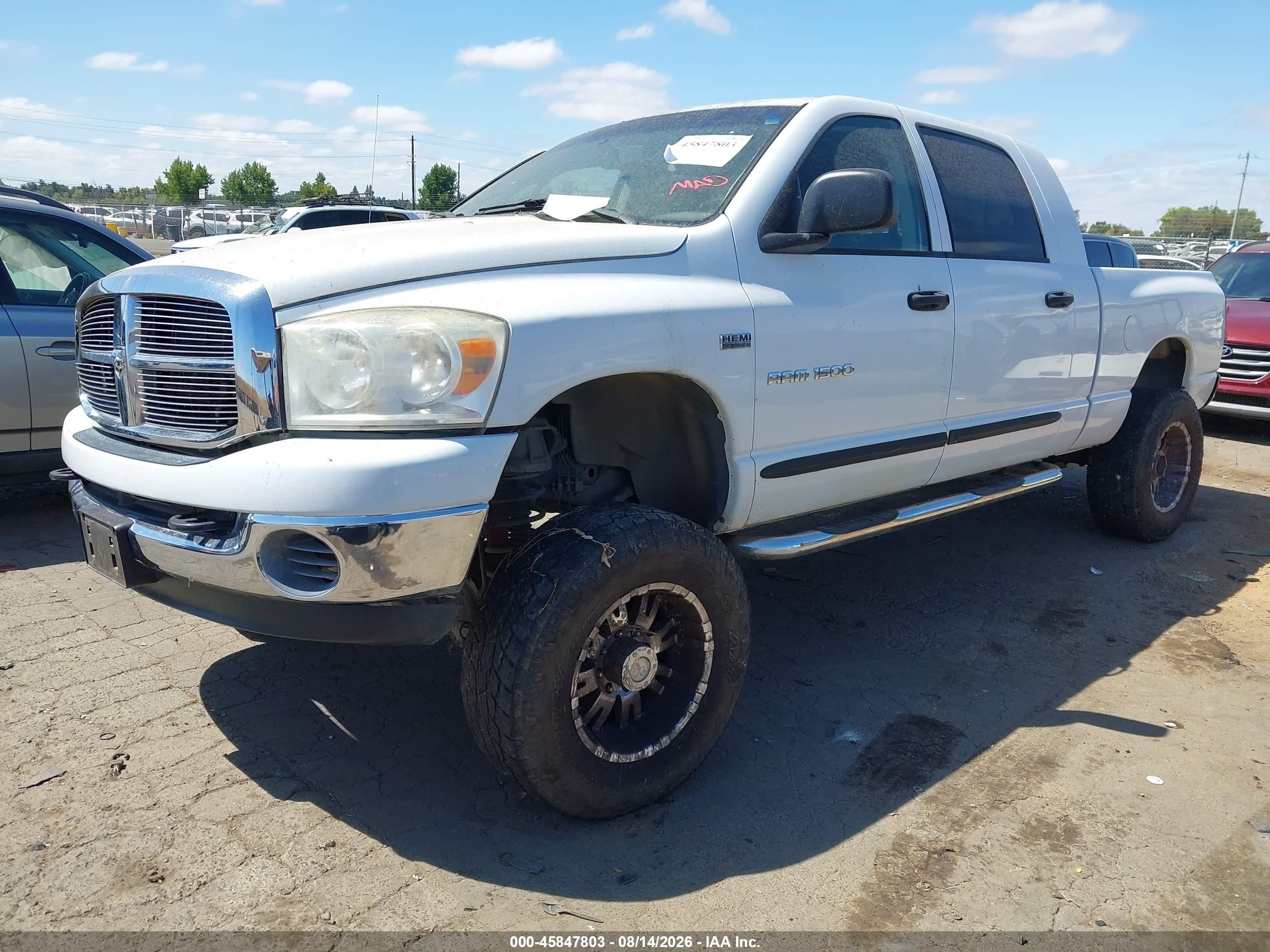 2007 Dodge Ram 1500 Slt White vin: 3D7KS19D57G853634