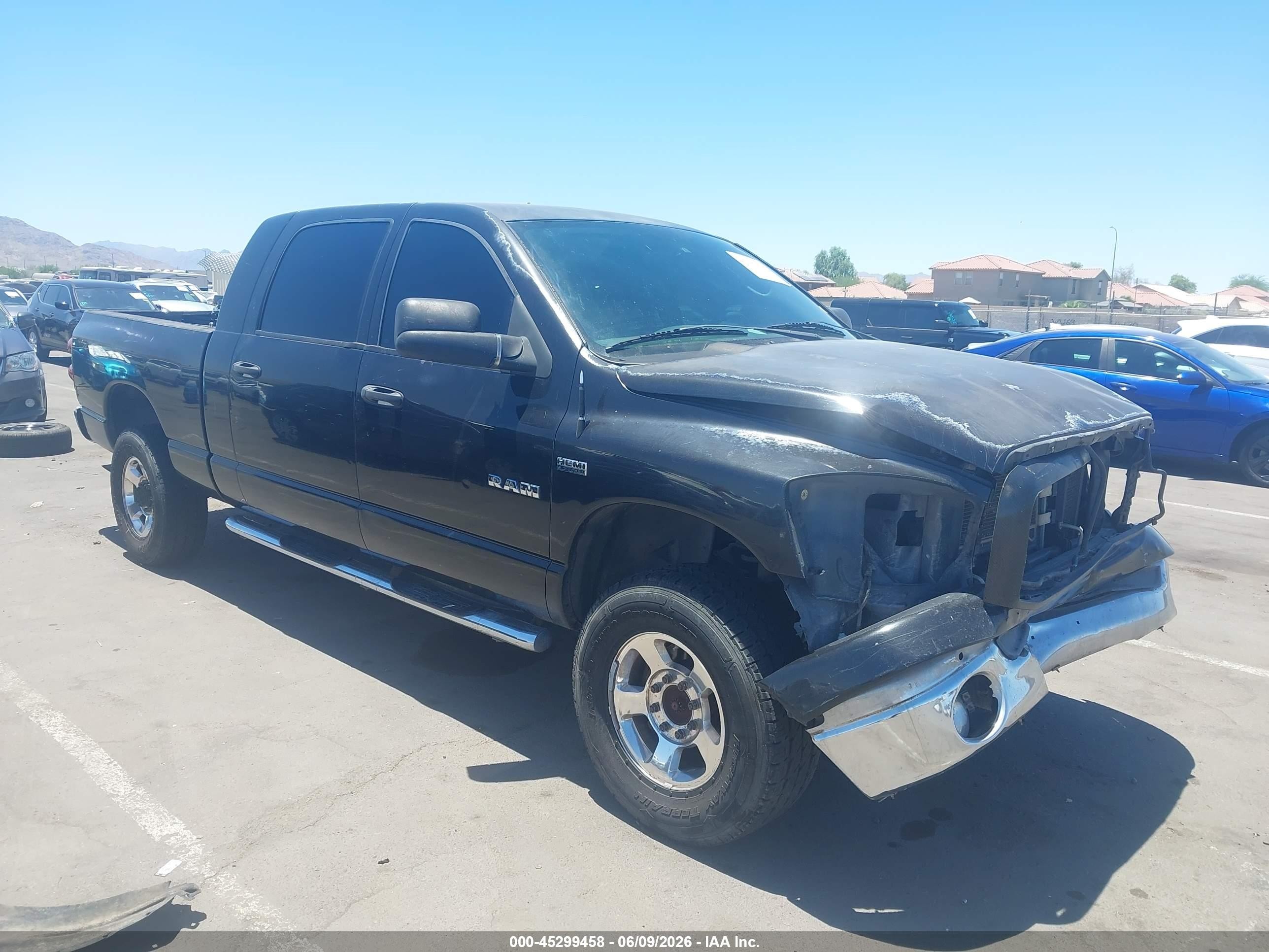 2008 Dodge Ram 1500 Sxt/slt Black vin: 3D7KS19D98G134727