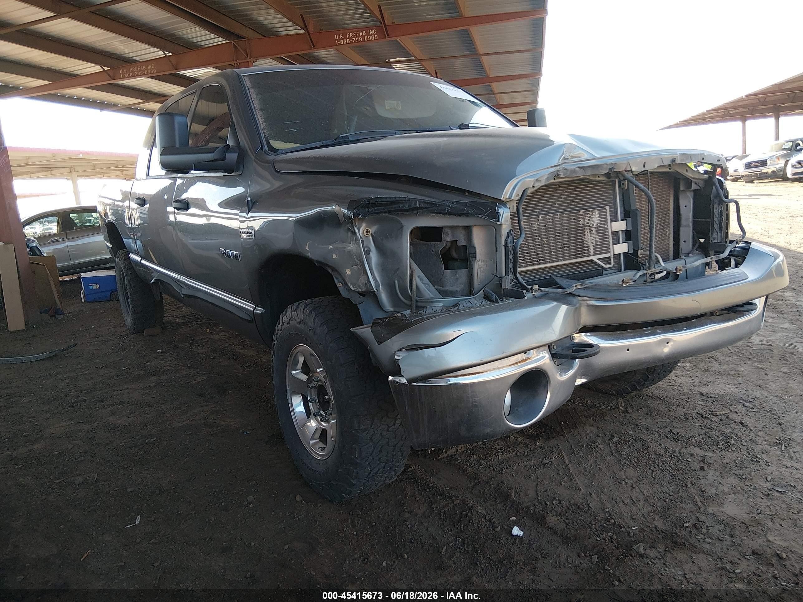 2008 Dodge Ram 1500 Sxt/slt Gray vin: 3D7KS19DX8G223769