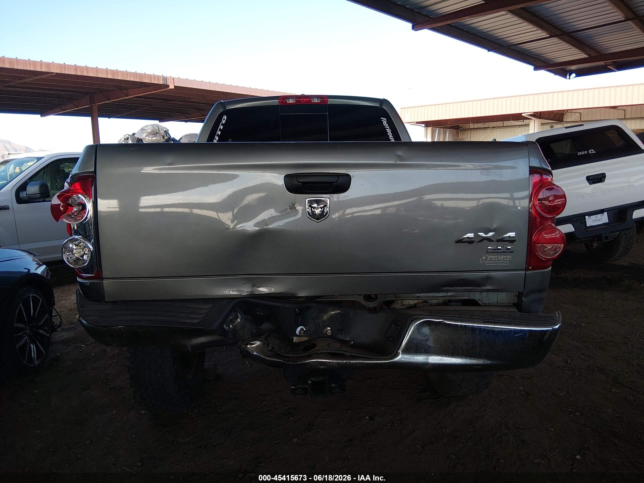 2008 Dodge Ram 1500 Sxt/slt Gray vin: 3D7KS19DX8G223769