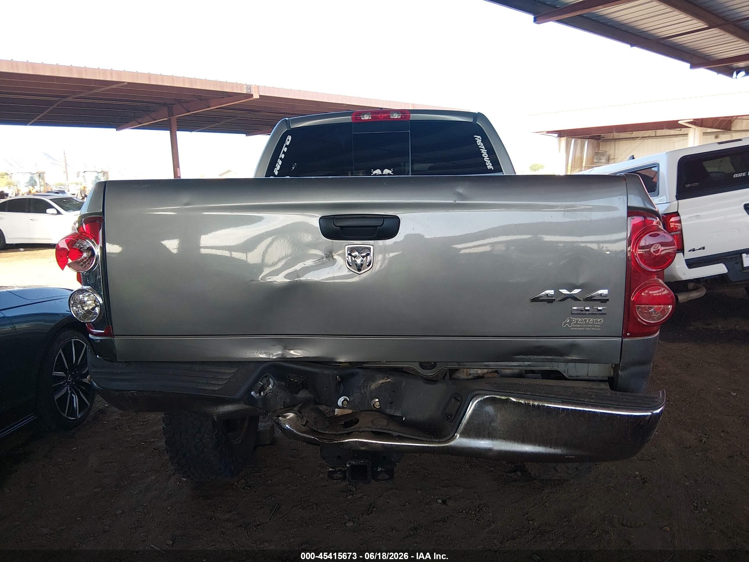 2008 Dodge Ram 1500 Sxt/slt Gray vin: 3D7KS19DX8G223769