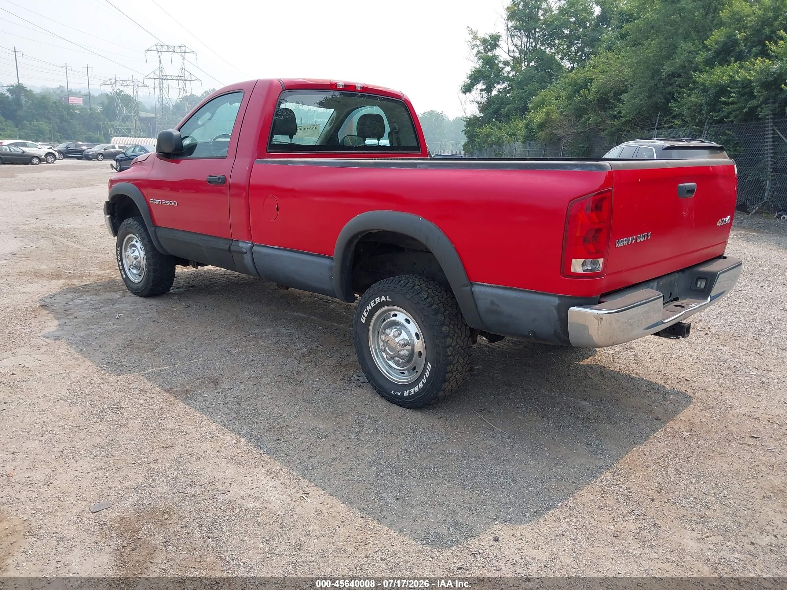 2005 Dodge Ram 2500 St Красный vin: 3D7KS26D15G857414