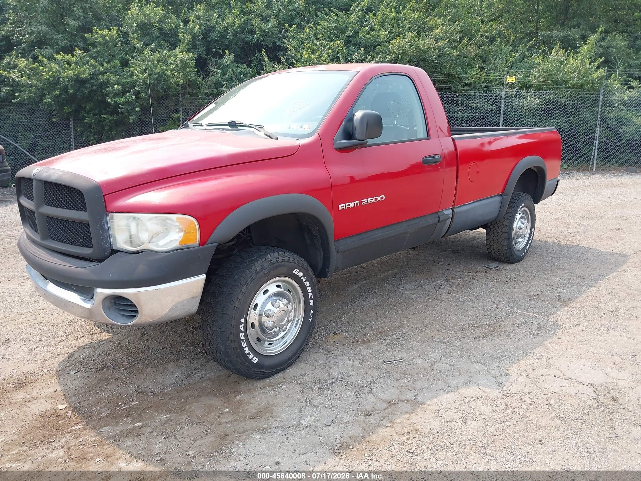 2005 Dodge Ram 2500 St Красный vin: 3D7KS26D15G857414