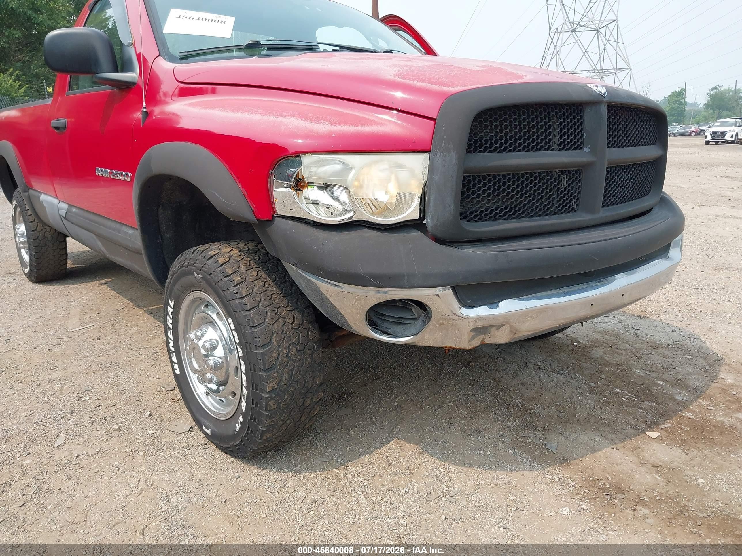 2005 Dodge Ram 2500 St Красный vin: 3D7KS26D15G857414