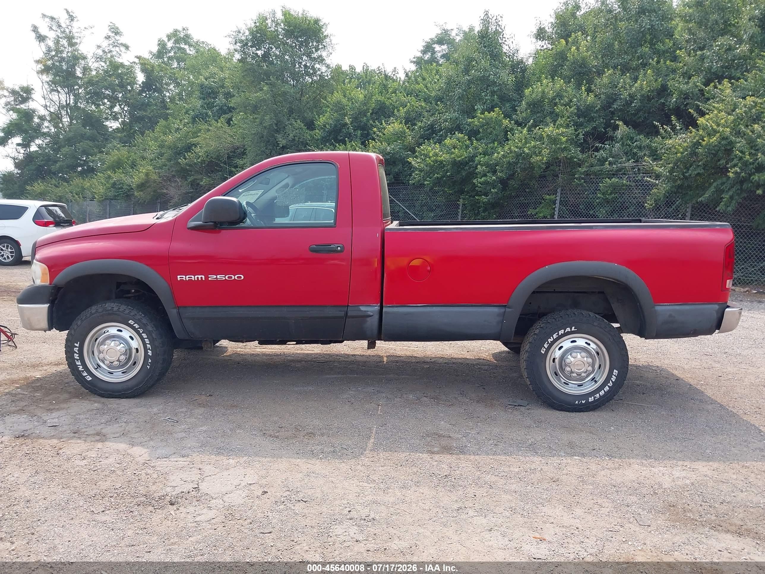 2005 Dodge Ram 2500 St Красный vin: 3D7KS26D15G857414
