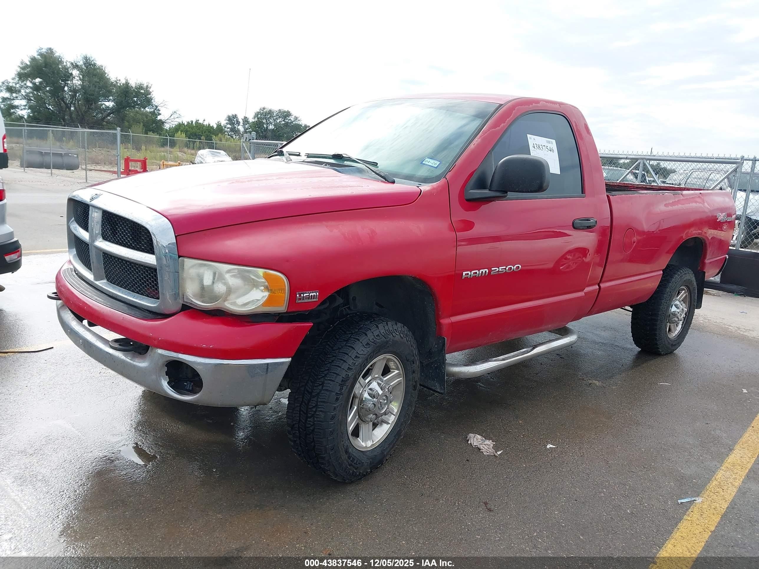 2005 Dodge Ram 2500 Slt/laramie Red vin: 3D7KS26D85G826614
