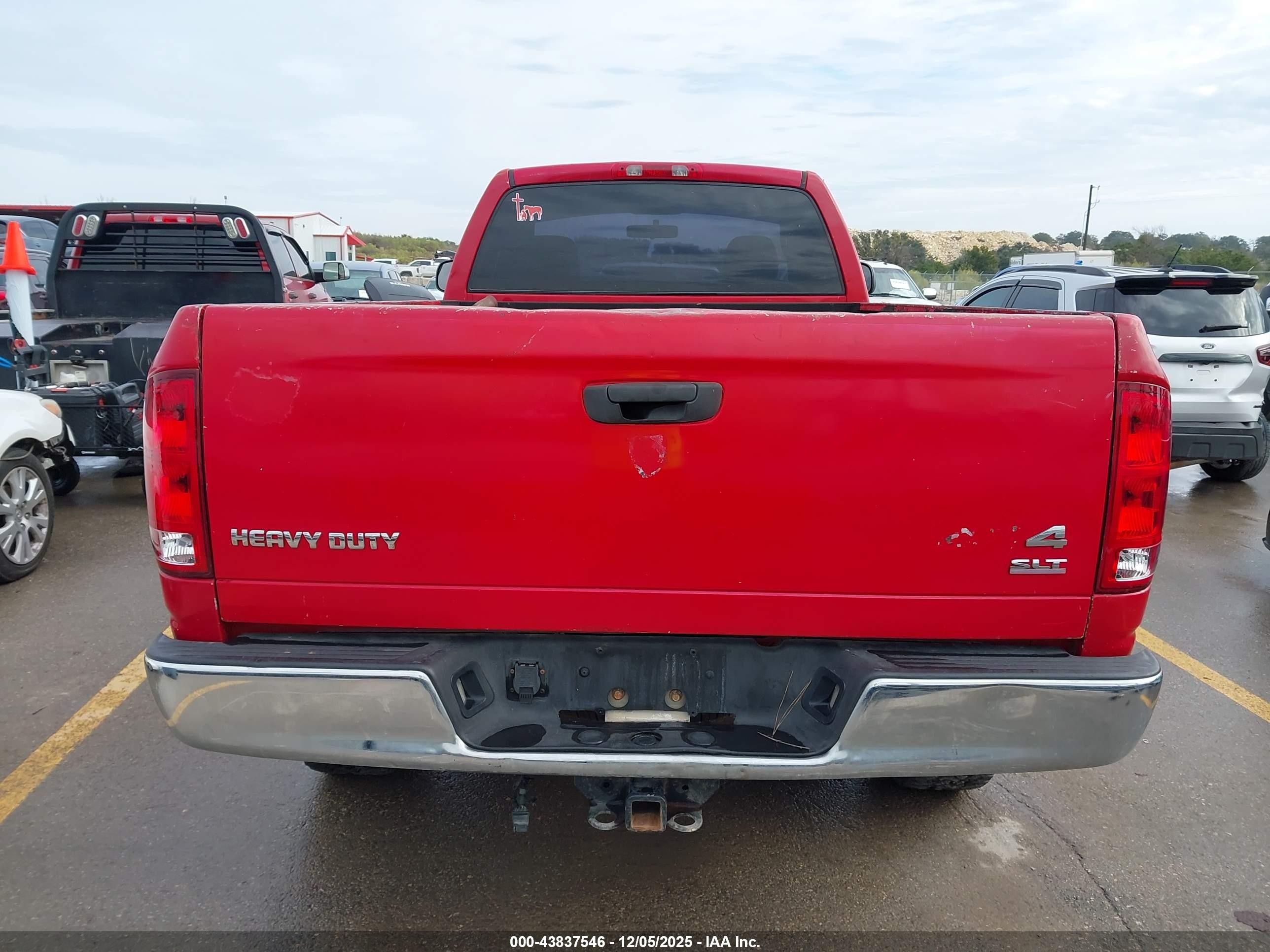 2005 Dodge Ram 2500 Slt/laramie Red vin: 3D7KS26D85G826614