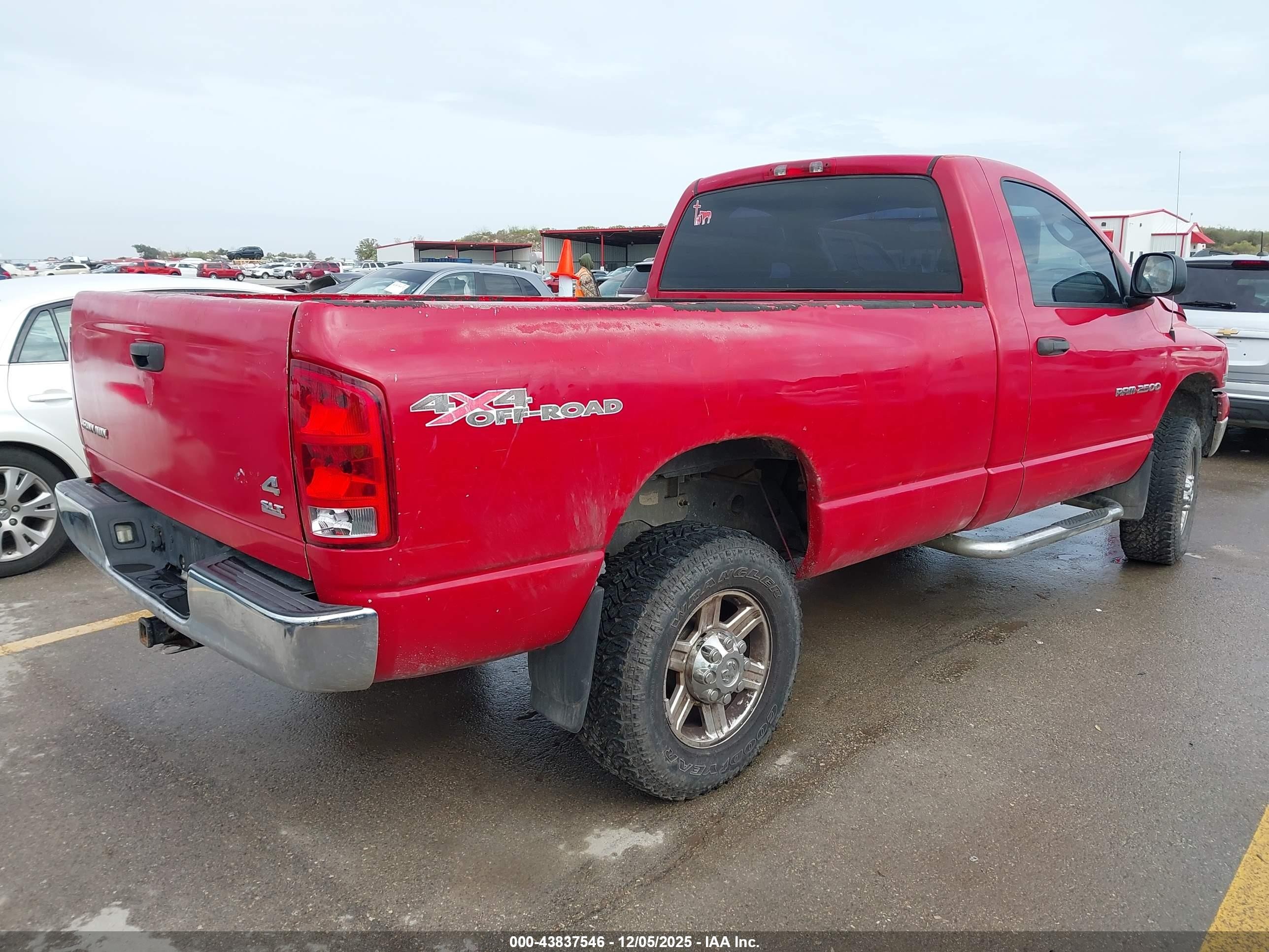 2005 Dodge Ram 2500 Slt/laramie Red vin: 3D7KS26D85G826614