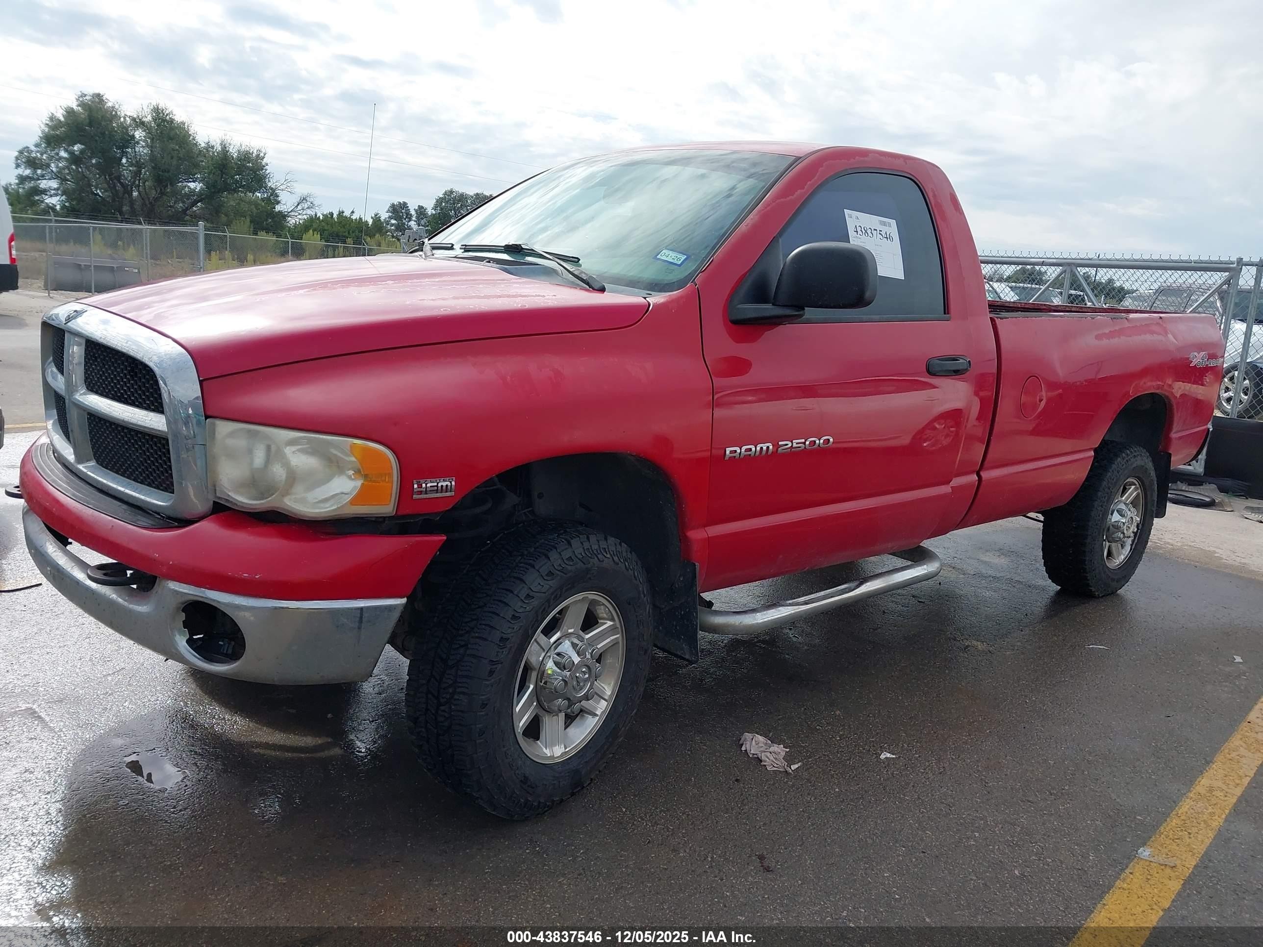 2005 Dodge Ram 2500 Slt/laramie Red vin: 3D7KS26D85G826614