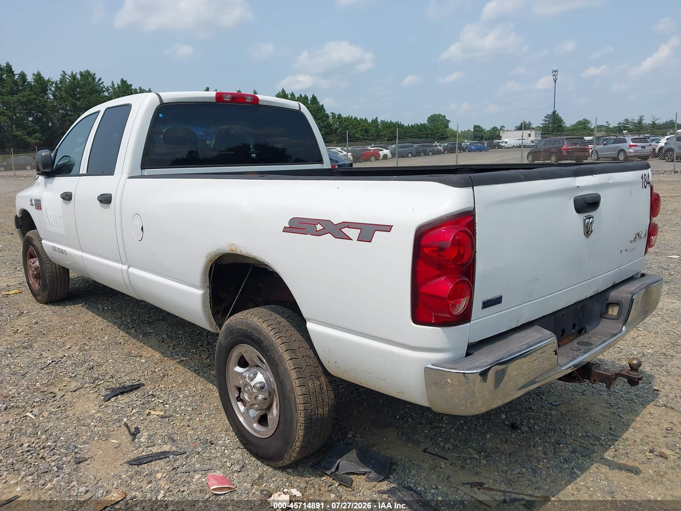 2008 Dodge Ram 2500 St/sxt White vin: 3D7KS28A28G216523