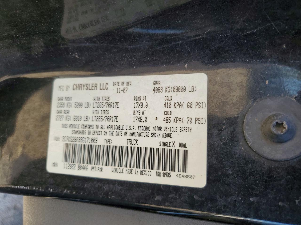 2008 Dodge Ram 2500 St Black vin: 3D7KS28A38G171009