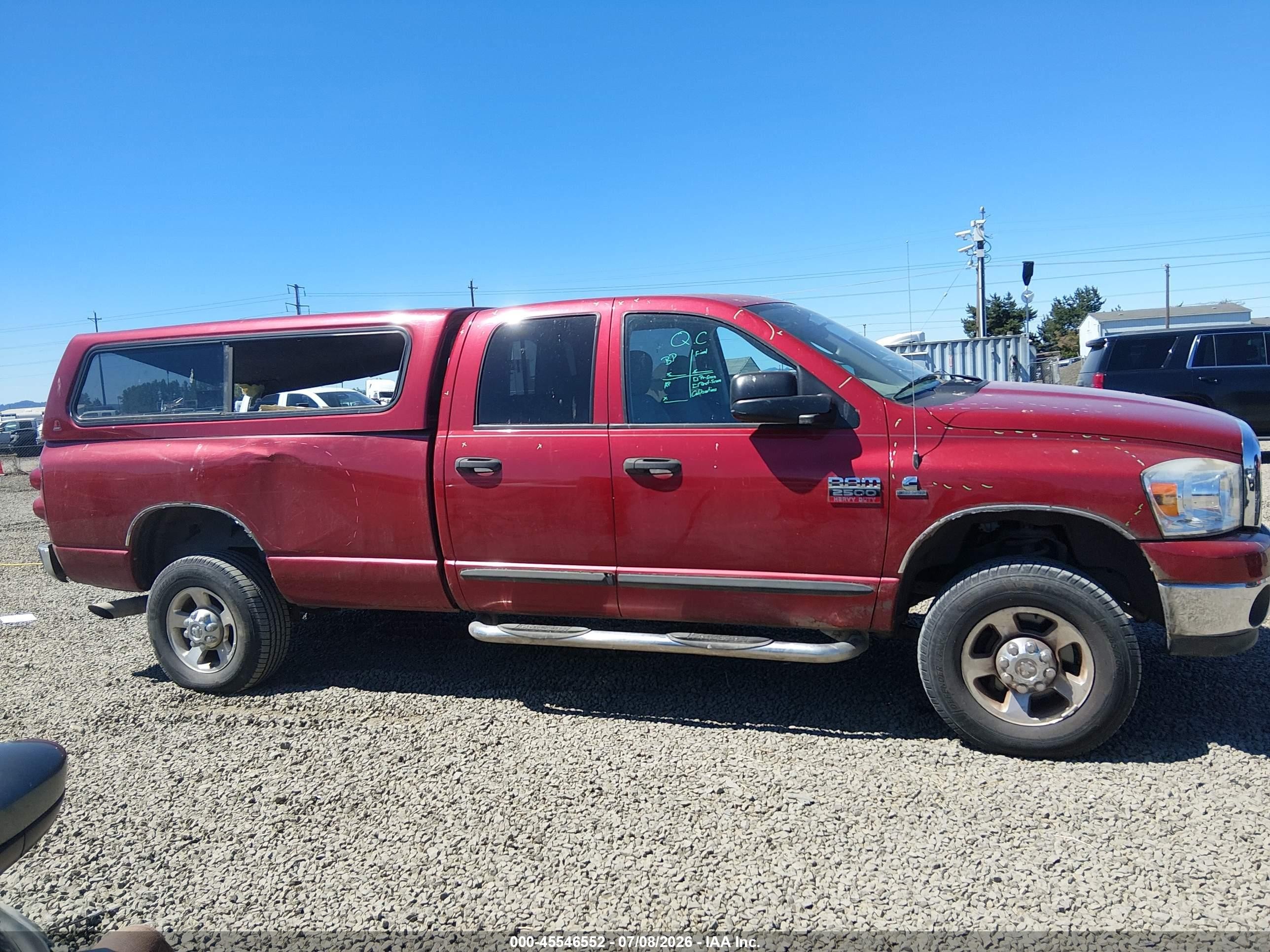 2007 Dodge Ram 2500 Slt/sport Red vin: 3D7KS28A57G843974