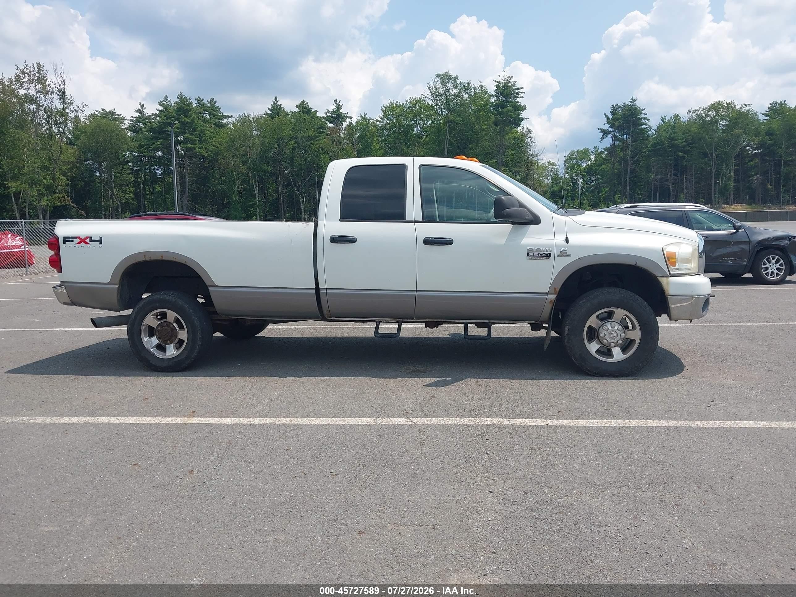 2008 Dodge Ram 2500 Slt White vin: 3D7KS28A58G193495