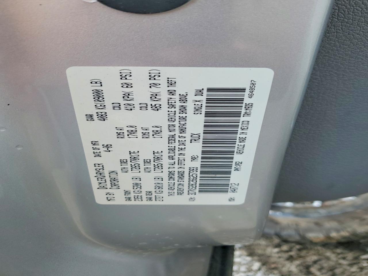 2006 Dodge Ram 2500 St Silver vin: 3D7KS28C26G257393