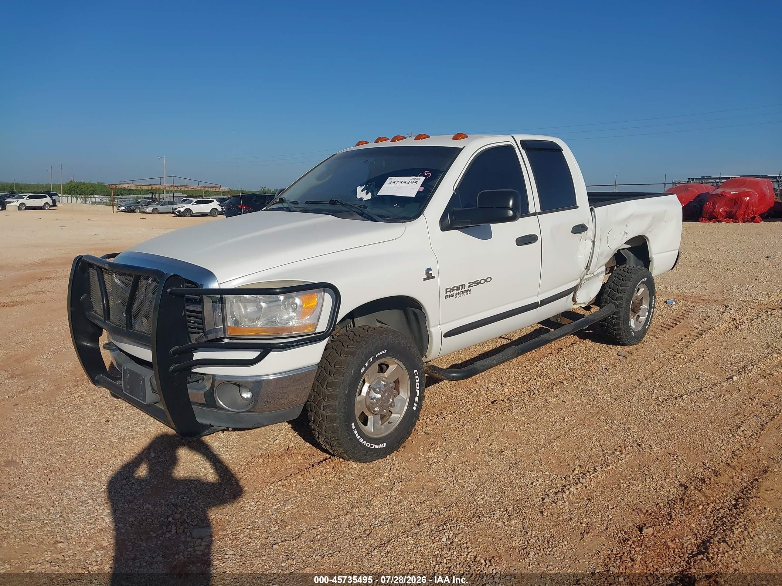 2006 Dodge Ram 2500 Slt/trx4 Off Road/sport/power Wagon White vin: 3D7KS28C36G230672
