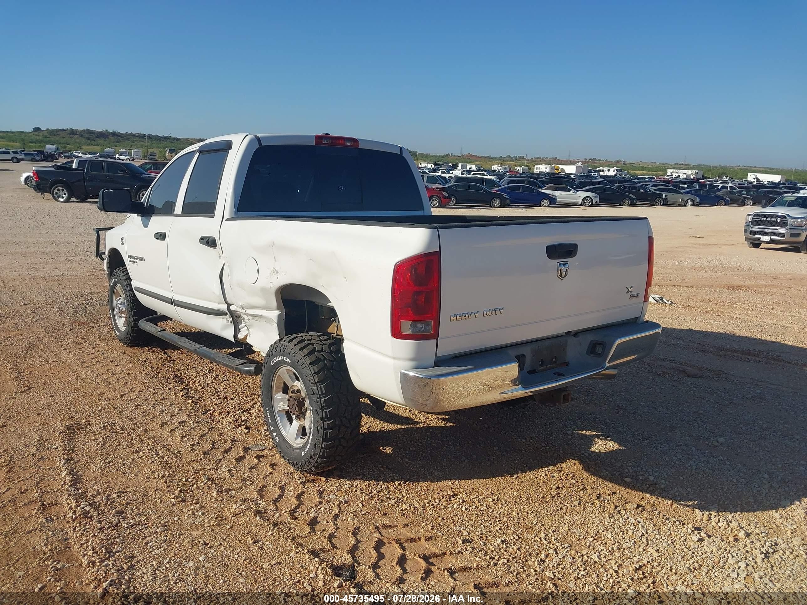 2006 Dodge Ram 2500 Slt/trx4 Off Road/sport/power Wagon White vin: 3D7KS28C36G230672